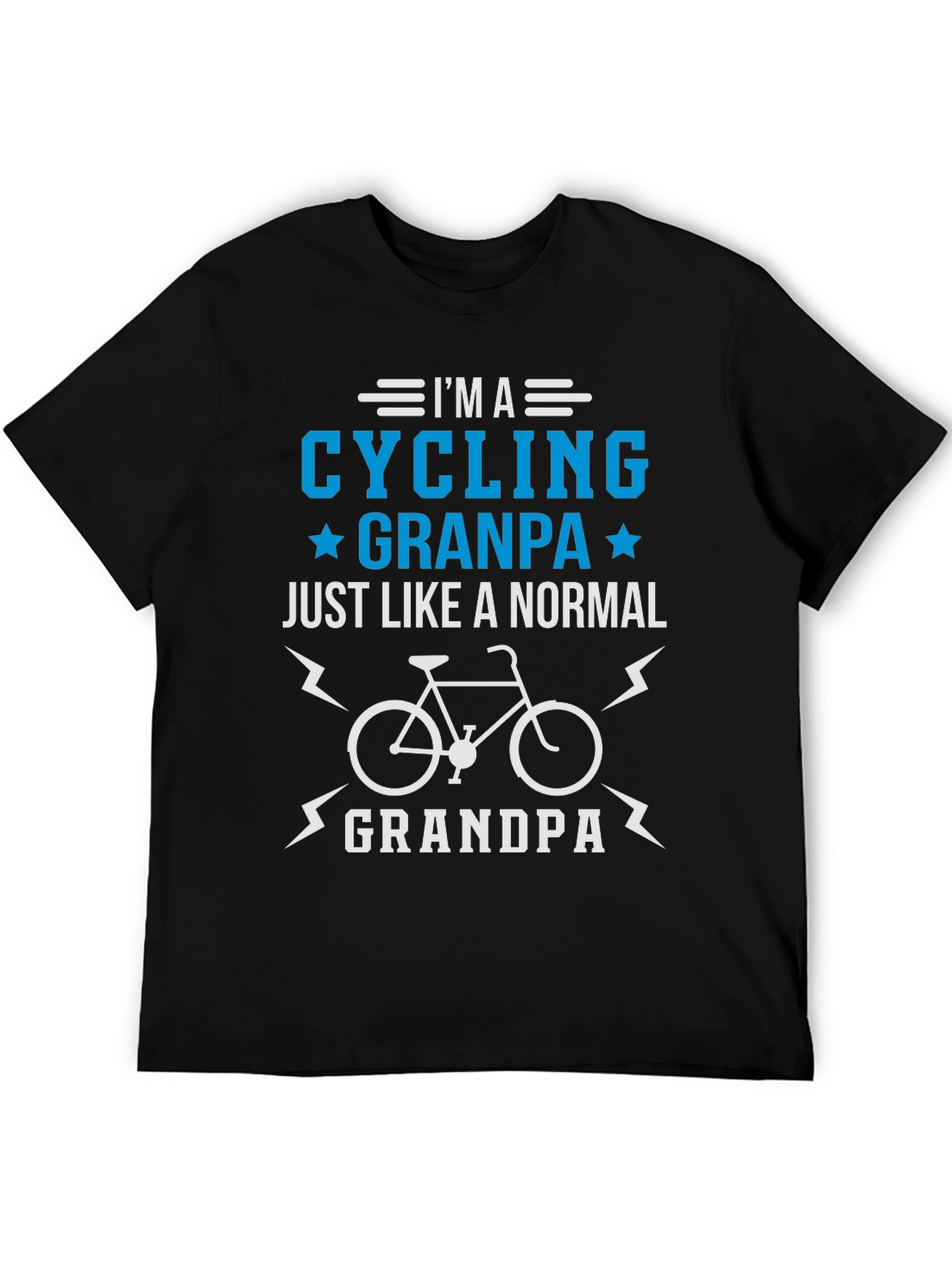 Black Cycling Grandpa T-Shirt - Cool Gift for Grandfathers view 5