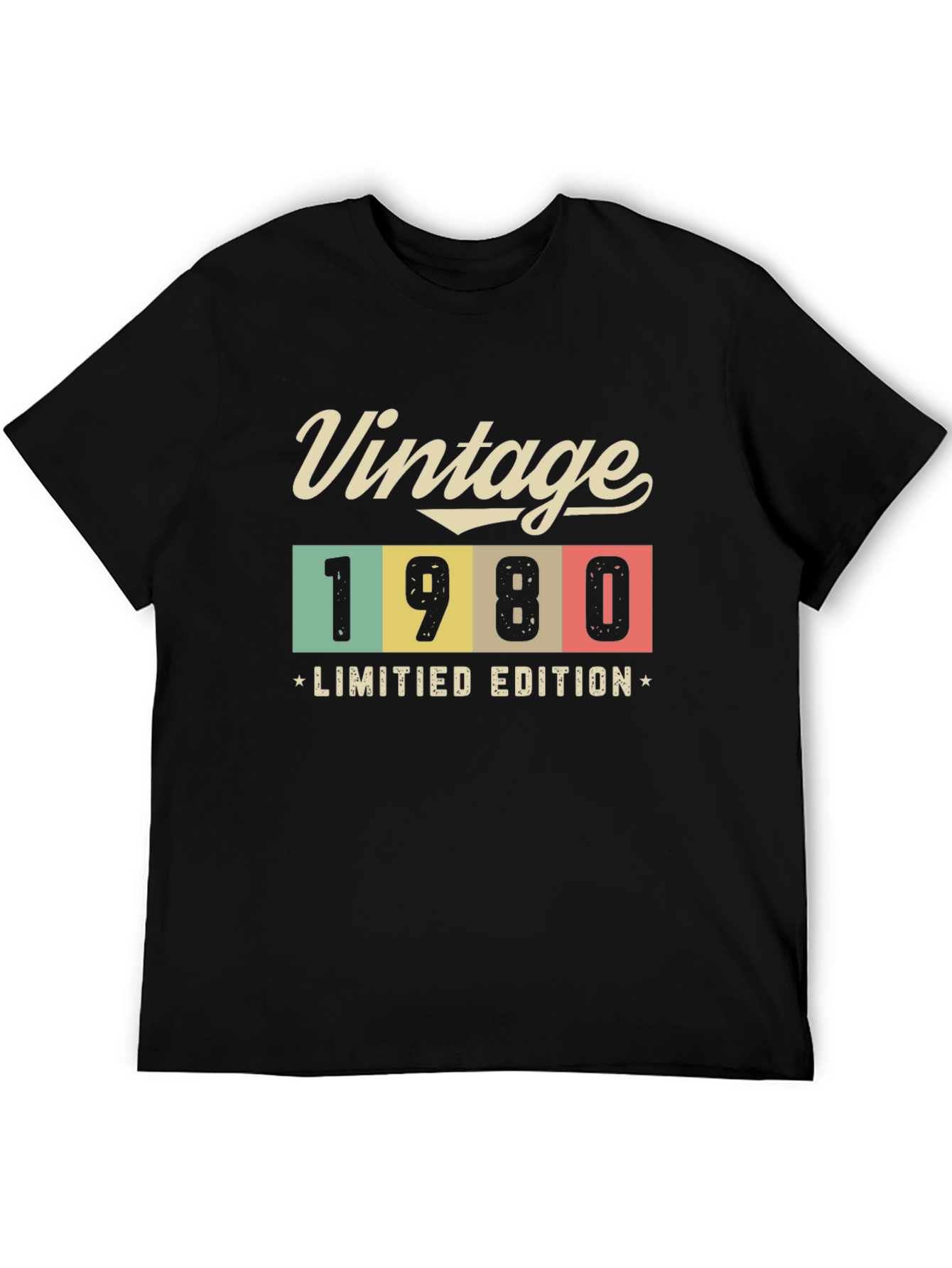 Black Vintage 1980 Limited Edition Black T-Shirt view 5