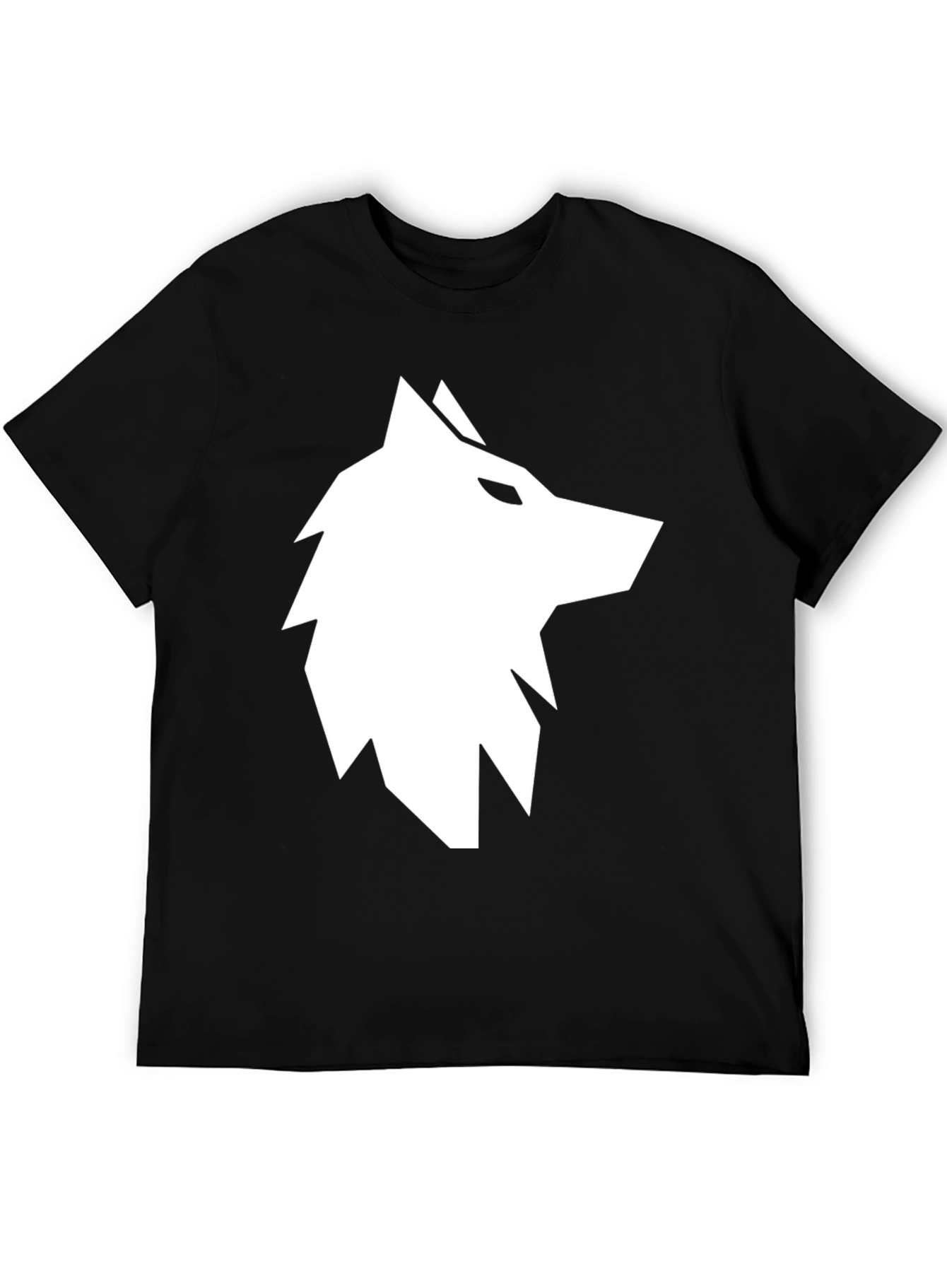 Black Geometric Wolf Graphic Tee - Black view 5