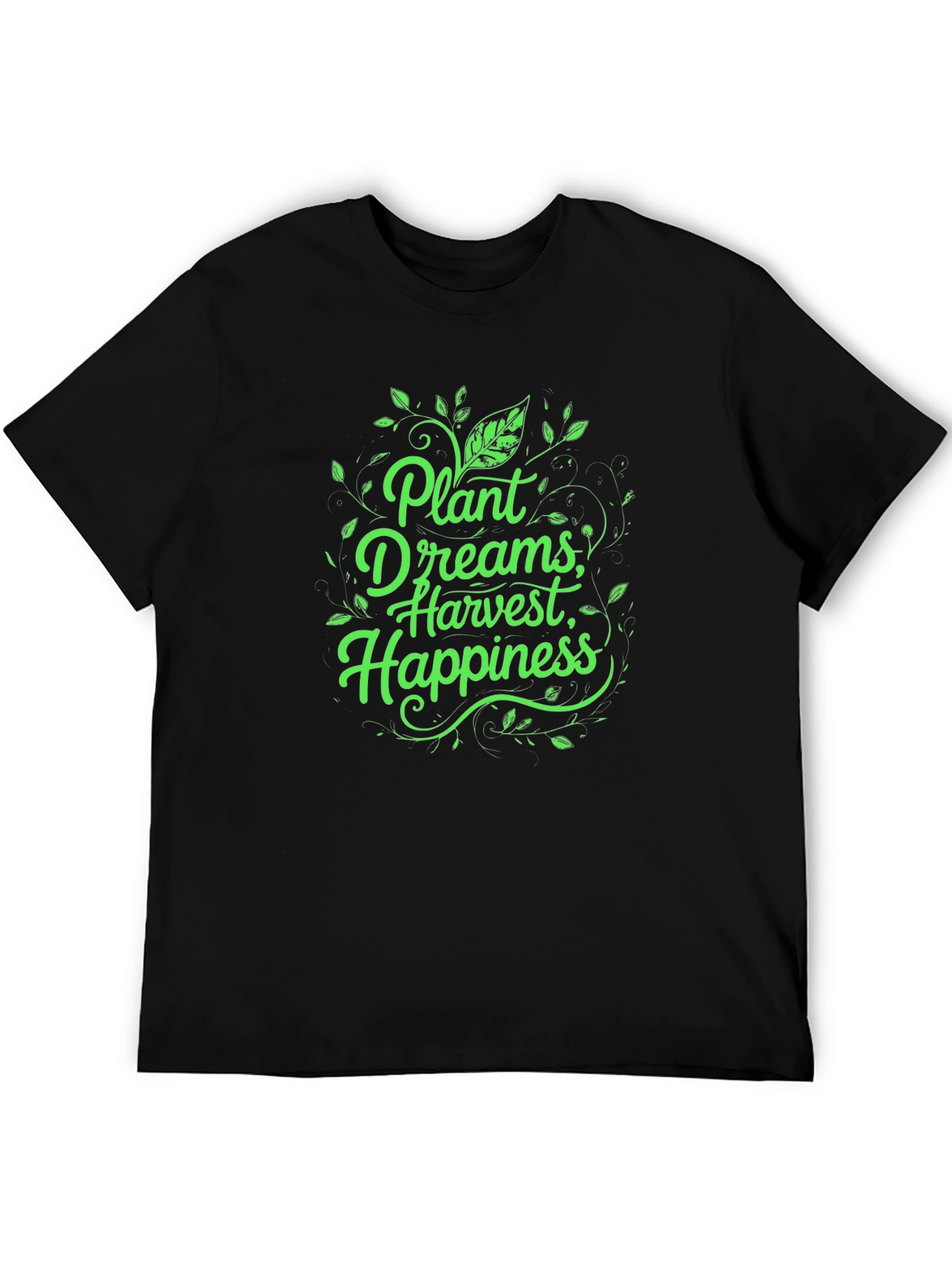 Black Plant Dreams Harvest Happiness T-Shirt view 5