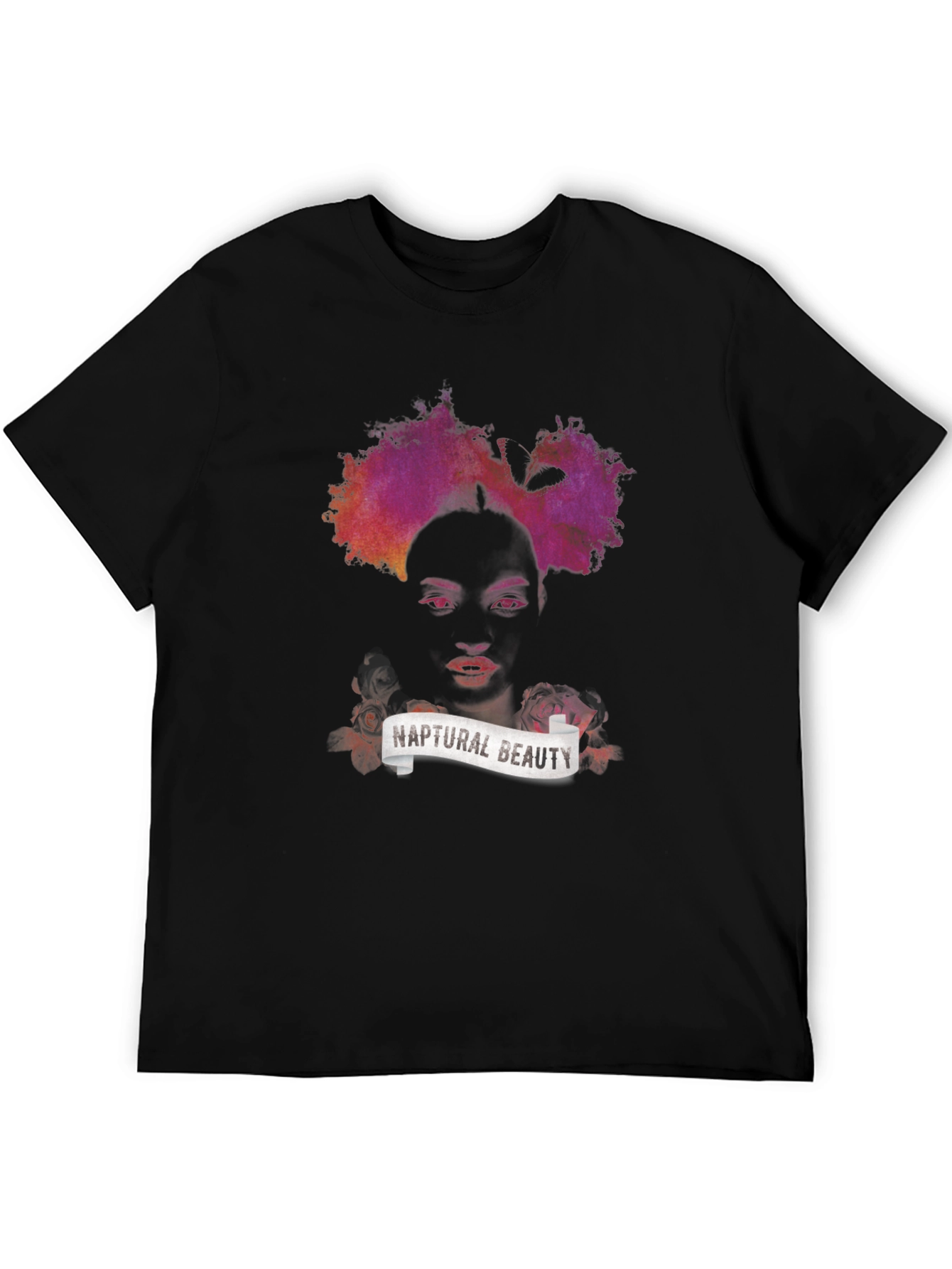 Black Naptural Beauty Graphic Tee - Black Unisex T-Shirt view 5