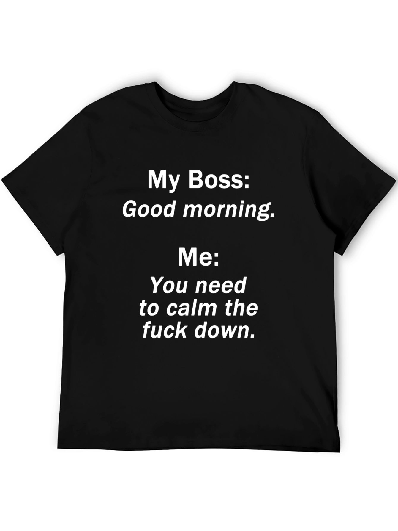 Black Funny 'My Boss' Graphic T-Shirt view 5