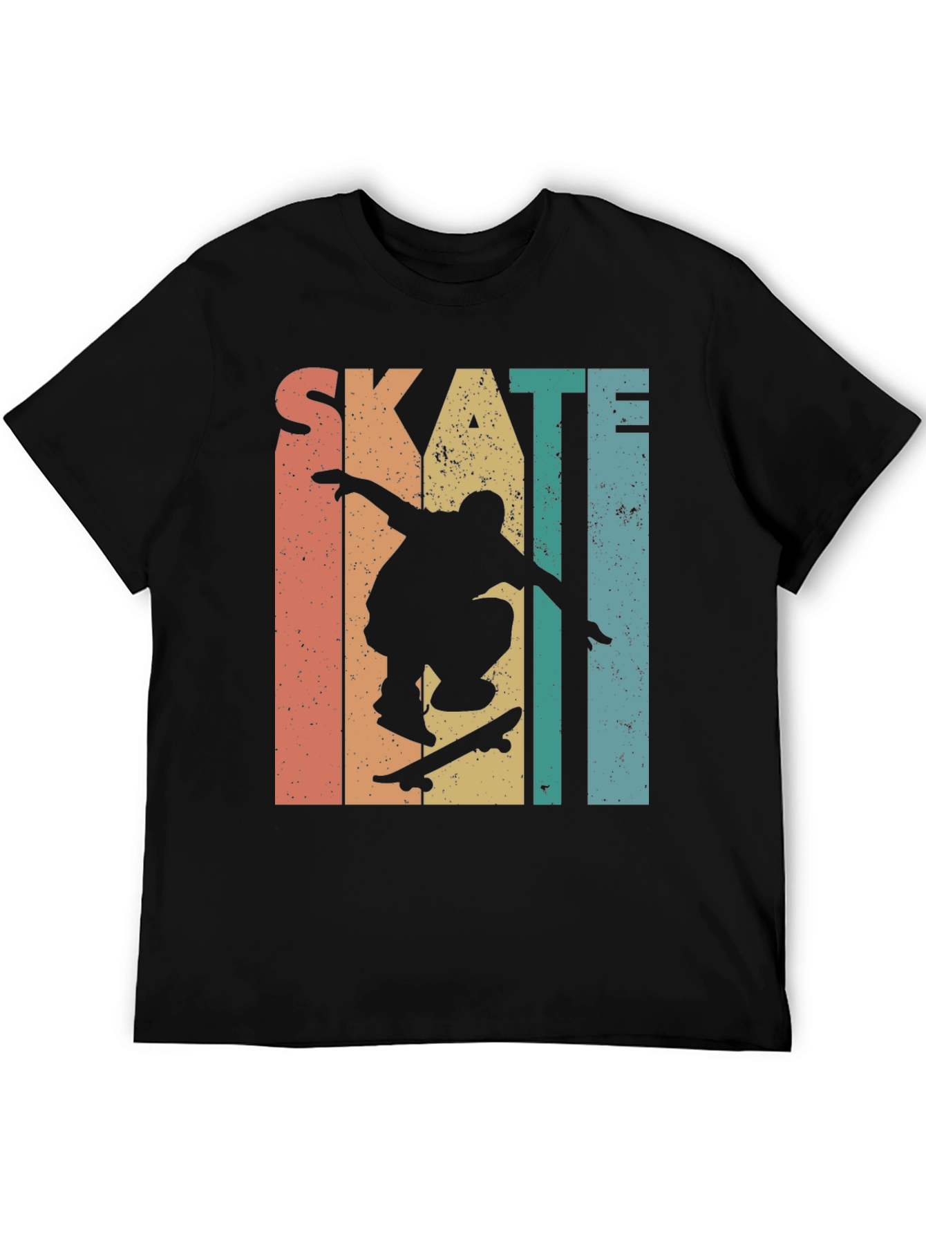Black Skateboarding Retro Graphic Tee - Black view 5