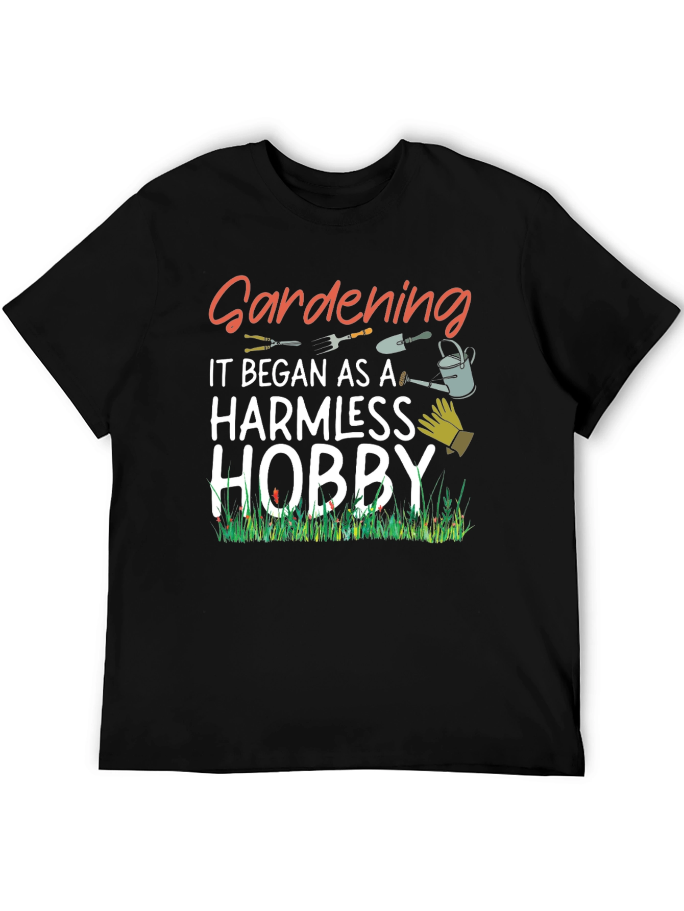 Black Gardening Hobby T-Shirt view 5