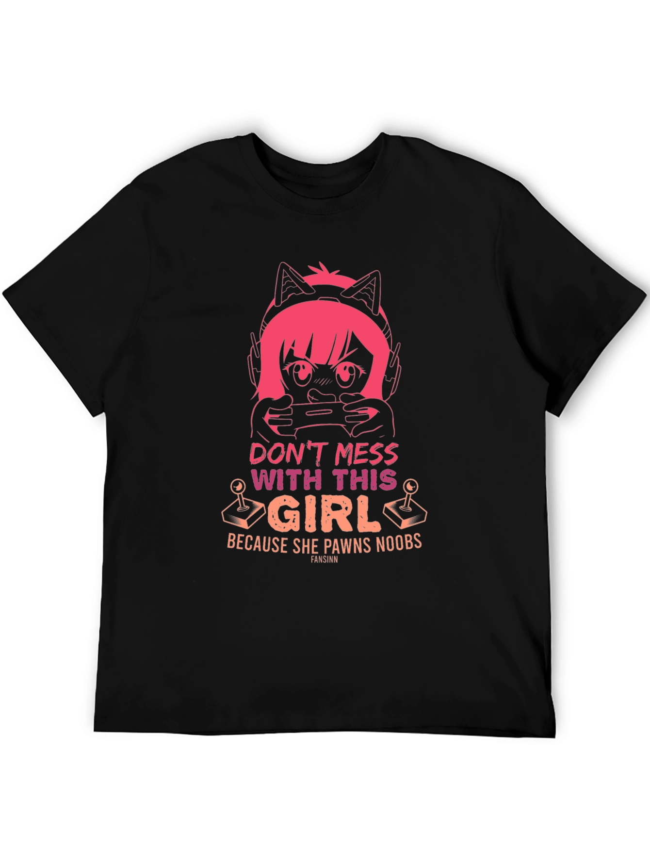 Black Gamer Girl T-Shirt - Don't Mess With This Girl view 5