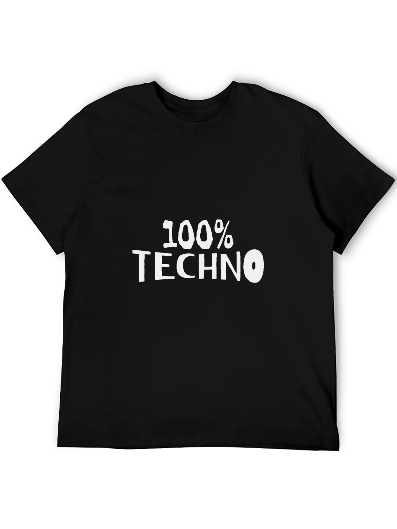 Black 100% Techno Black T-Shirt EDM Music Lover Tee view 5
