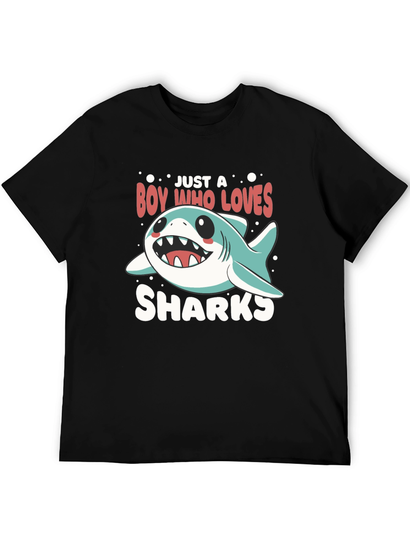 Black Boy Who Loves Sharks T-Shirt view 5