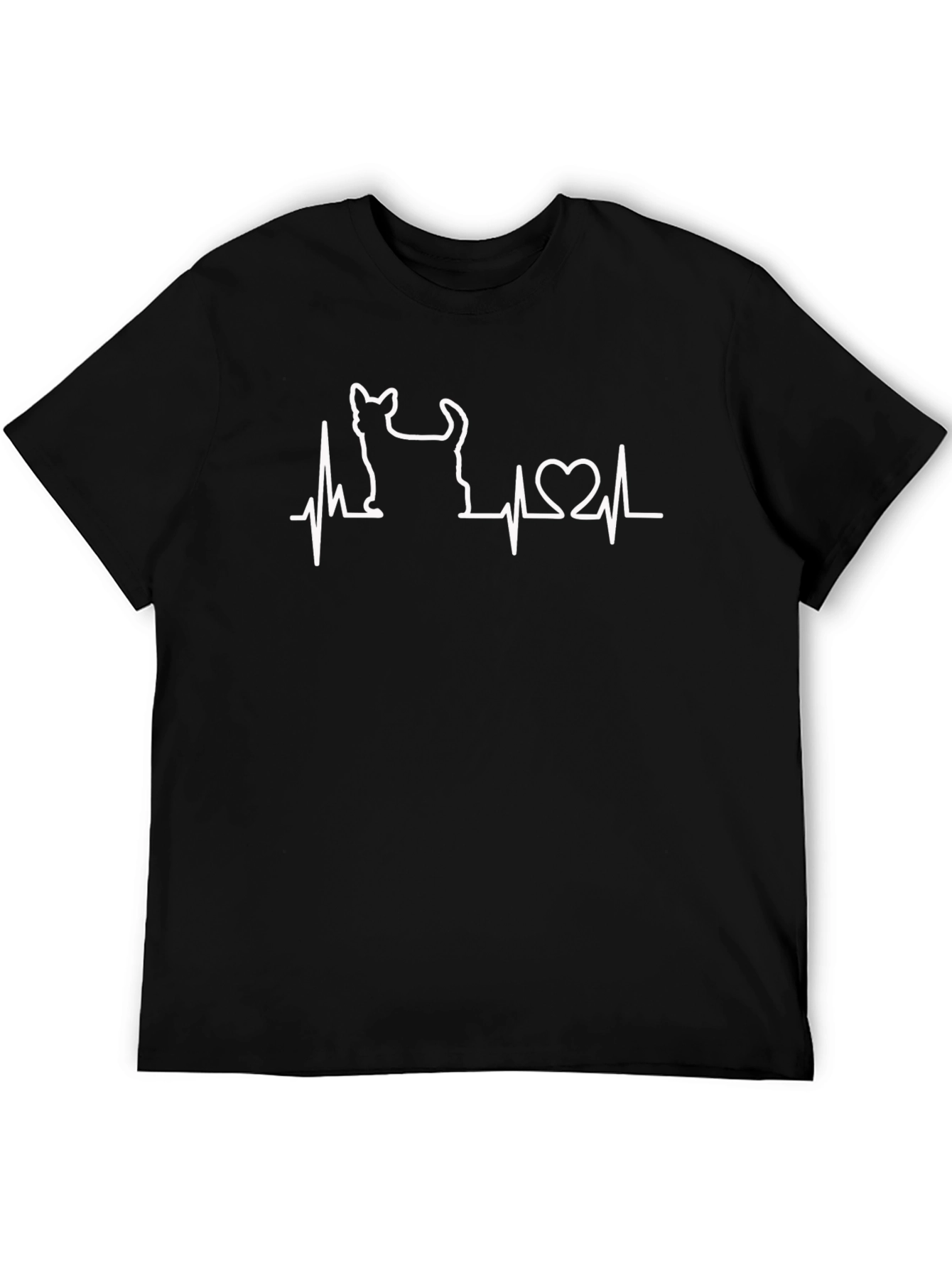 Black Cat Lover's Heartbeat T-Shirt view 5
