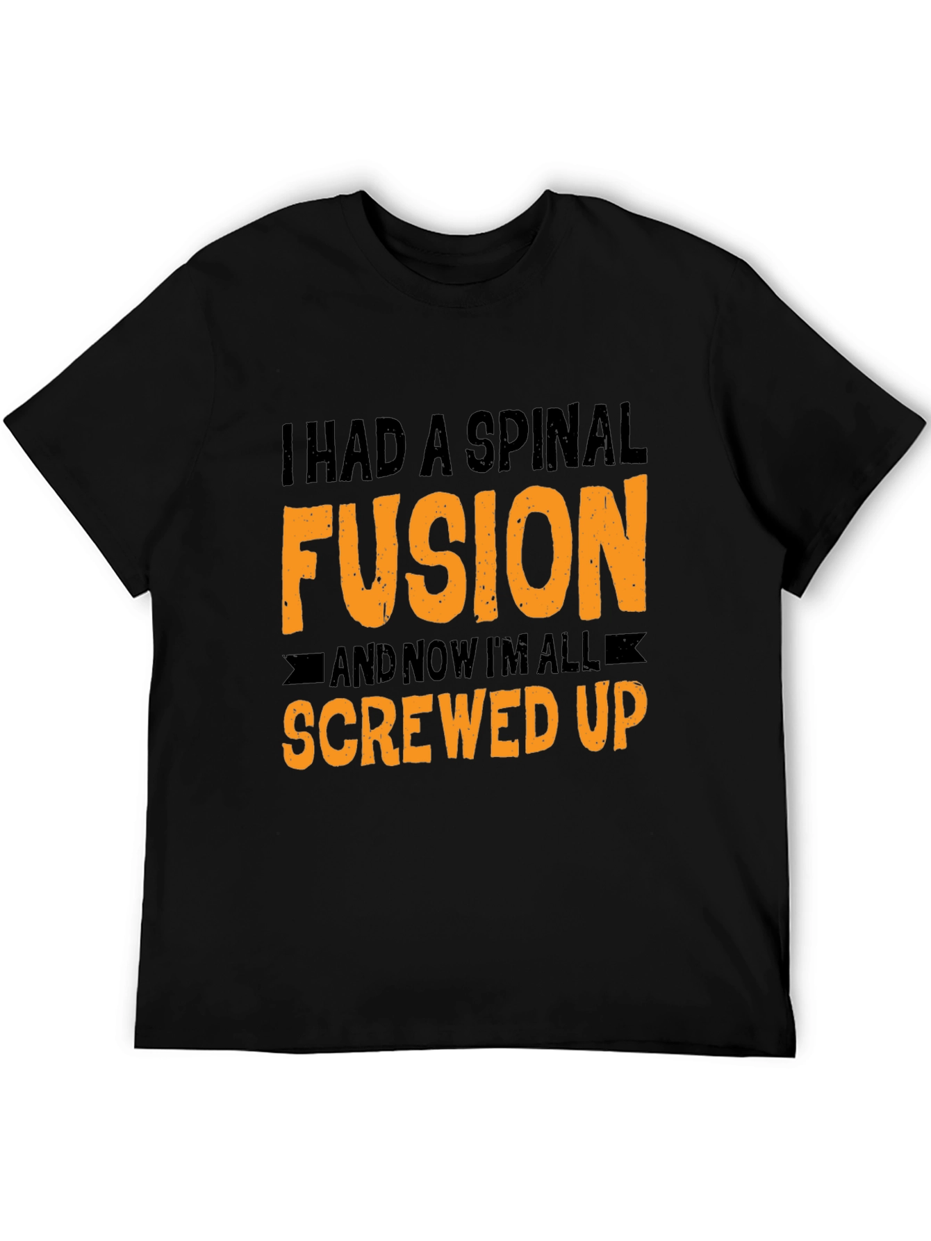Black Spinal Fusion Graphic Tee - Funny Screw Up Humor view 5