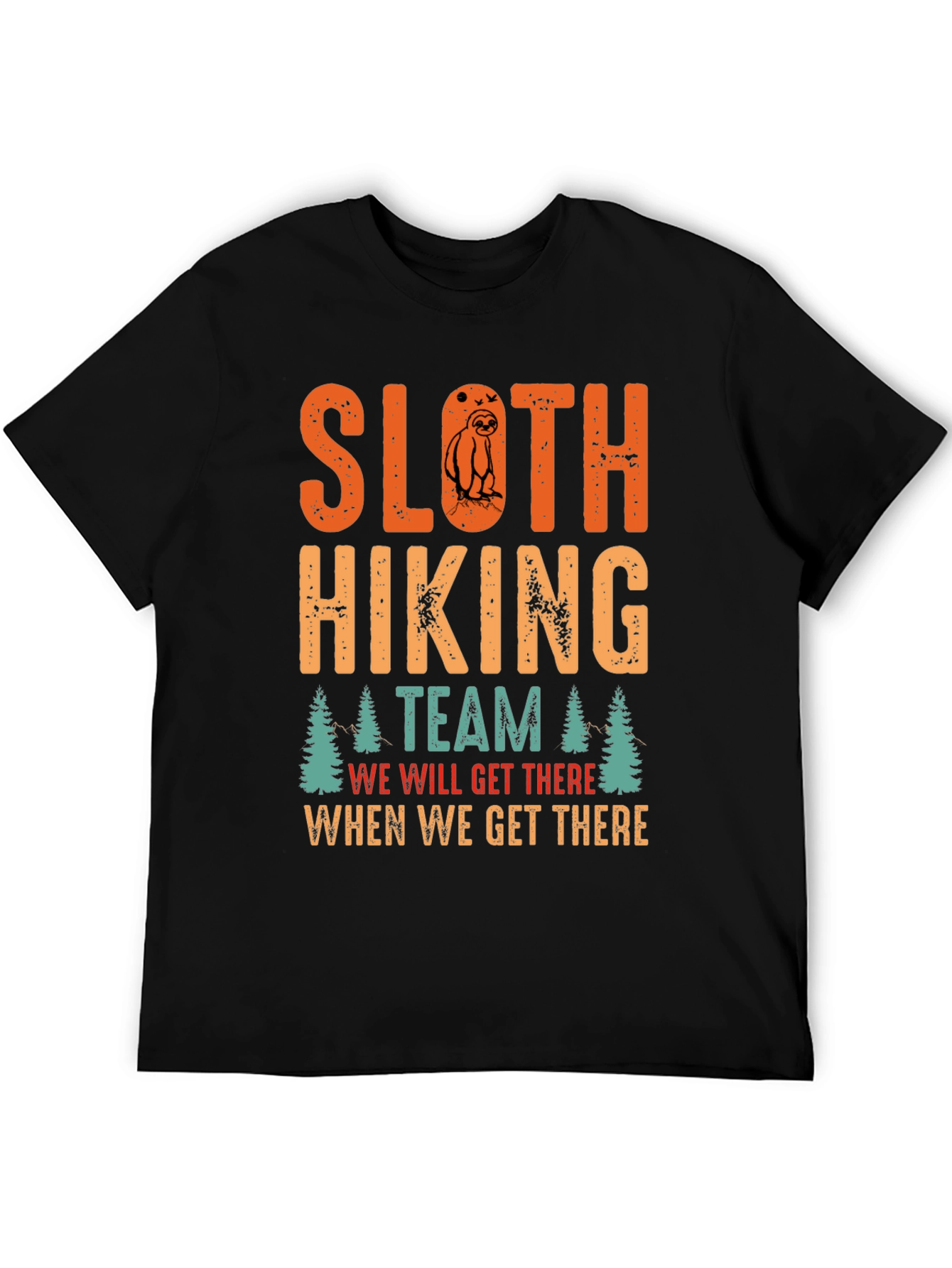 Black Sloth Hiking Team T-Shirt - Funny Adventure Tee view 5