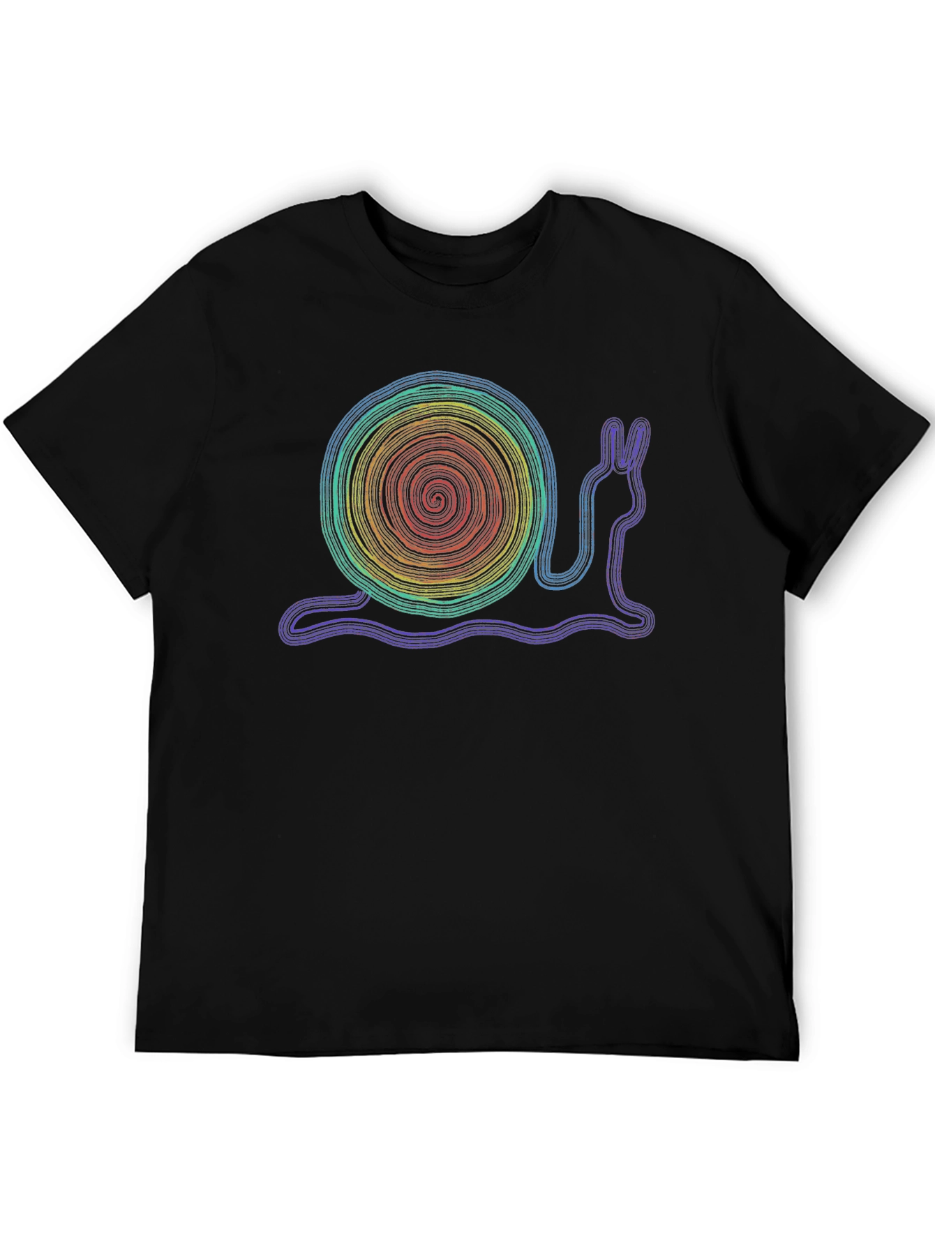 Black Rainbow Snail Graphic T-Shirt - Unique Design view 5
