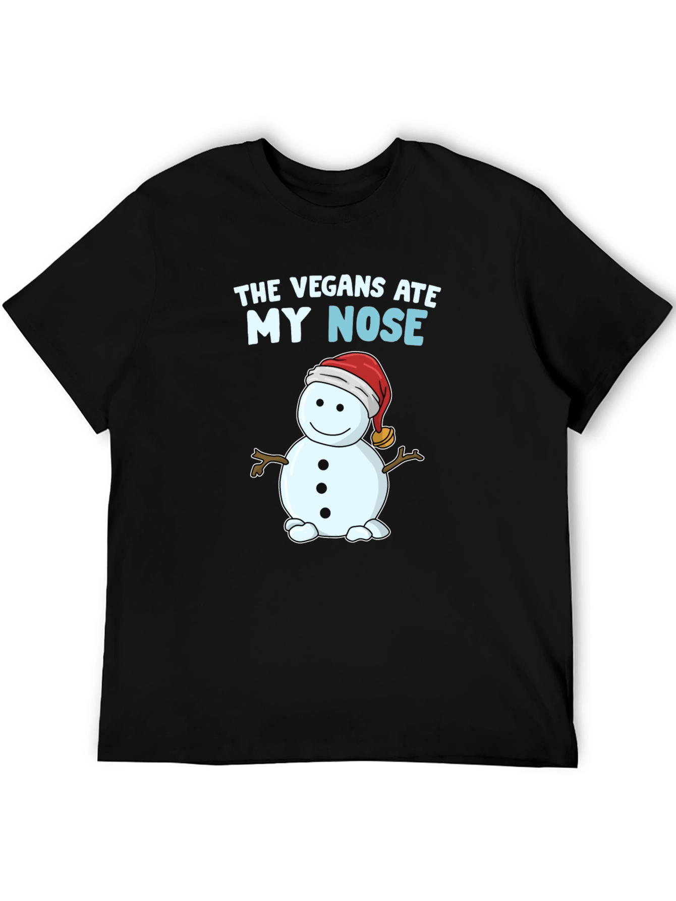 Black The Vegans Ate My Nose T-Shirt Snowman Funny view 5
