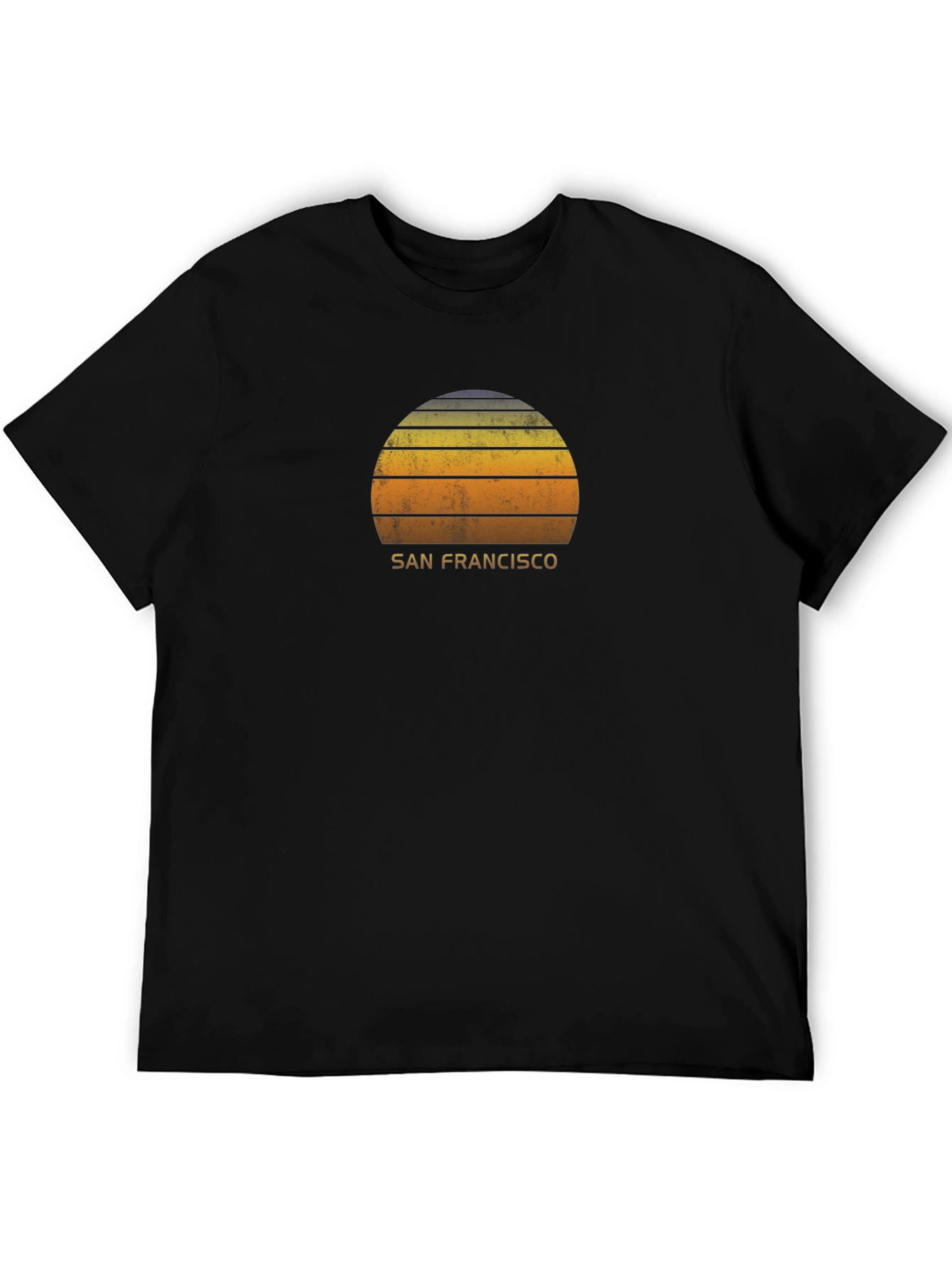 Black San Francisco Sunset Graphic Tee - Retro Style view 5