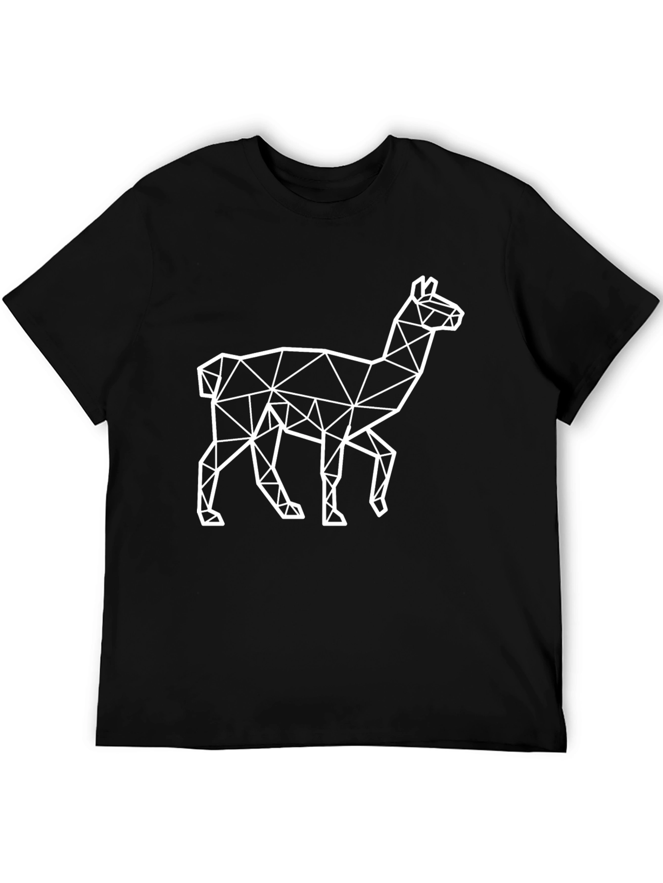 Black Geometric Llama T-Shirt - Modern Style view 5