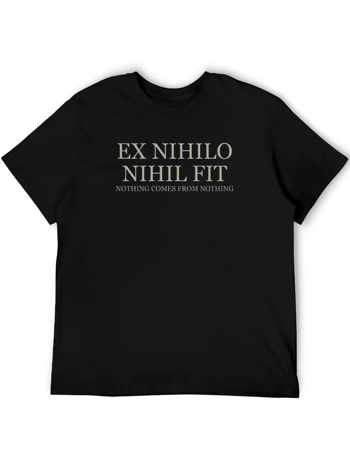 Black Philosophical T-Shirt - Nothing Comes From Nothing view 5