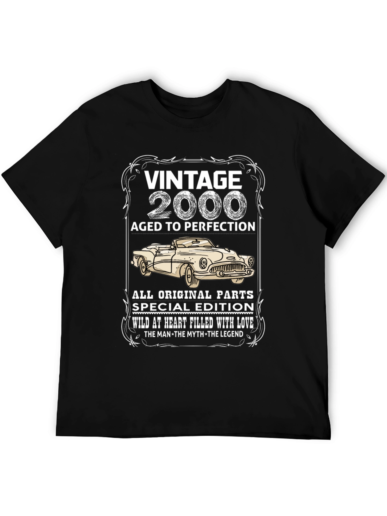 Black Vintage 2000 Aged to Perfection T-Shirt view 5