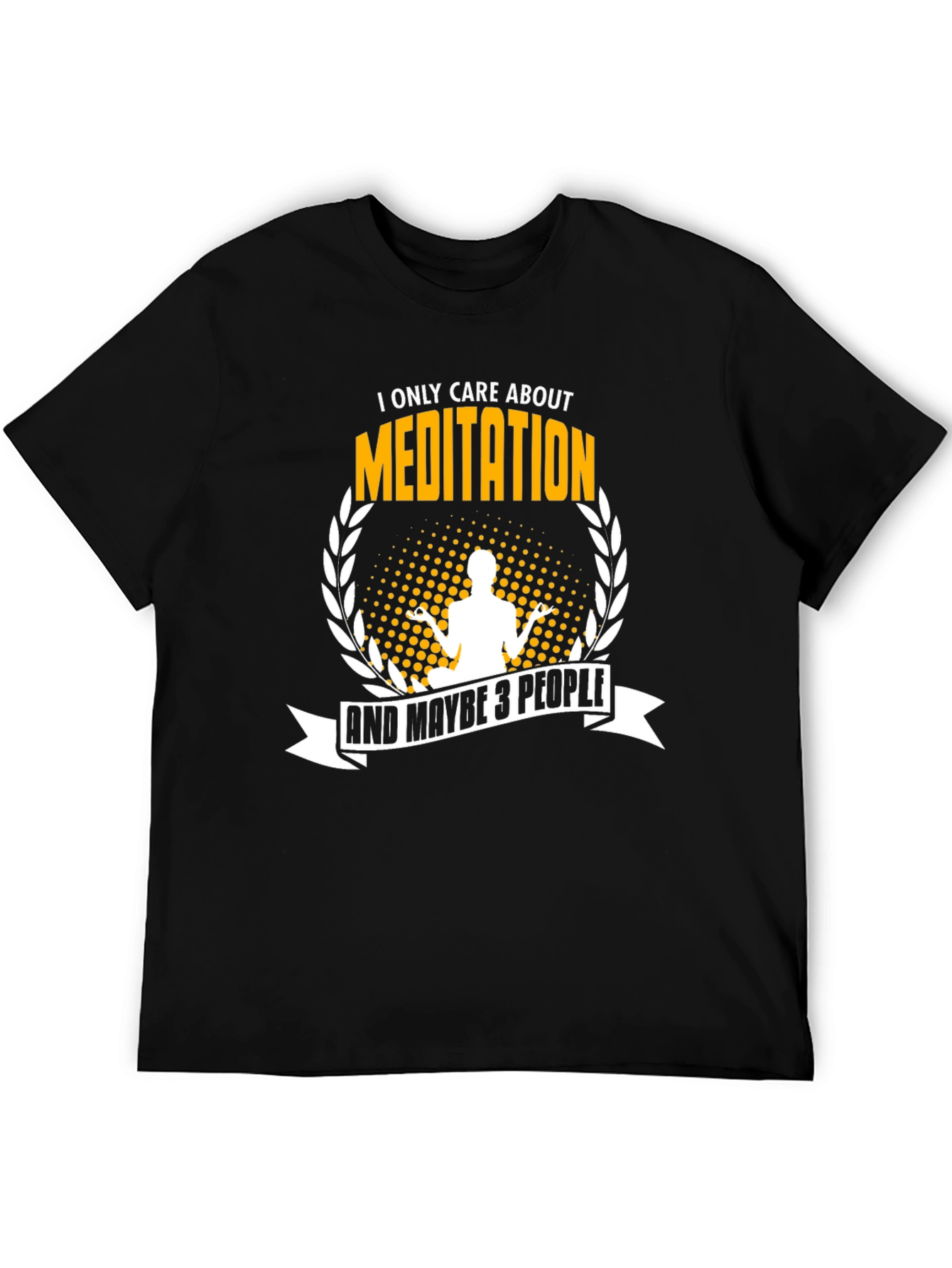 Black Meditation Graphic T-Shirt - I Only Care About Meditation view 5