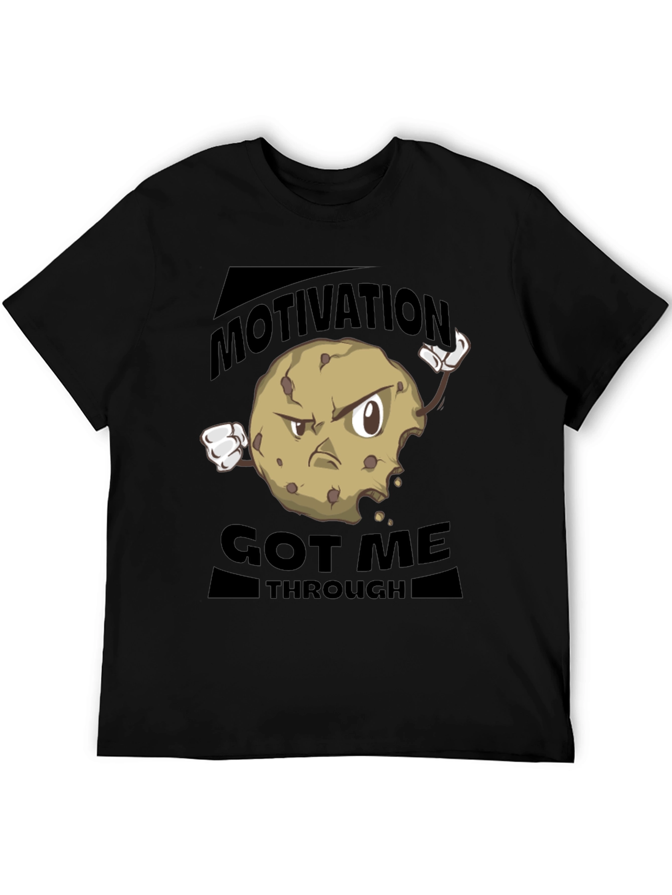 Black Motivational Cookie T-Shirt - Get Through Anything! view 5