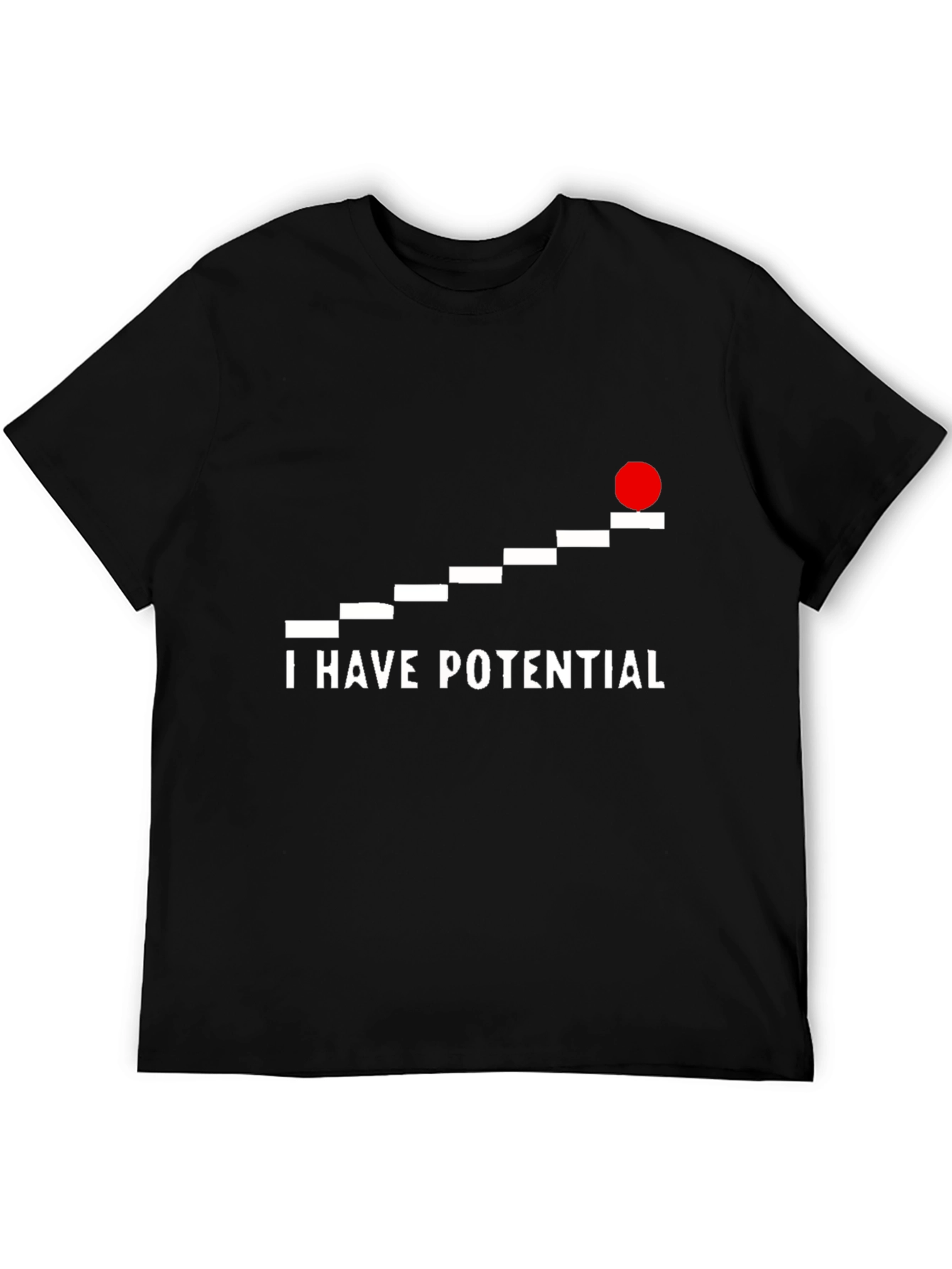 Black I Have Potential Graphic Tee - Black Crew Neck view 5