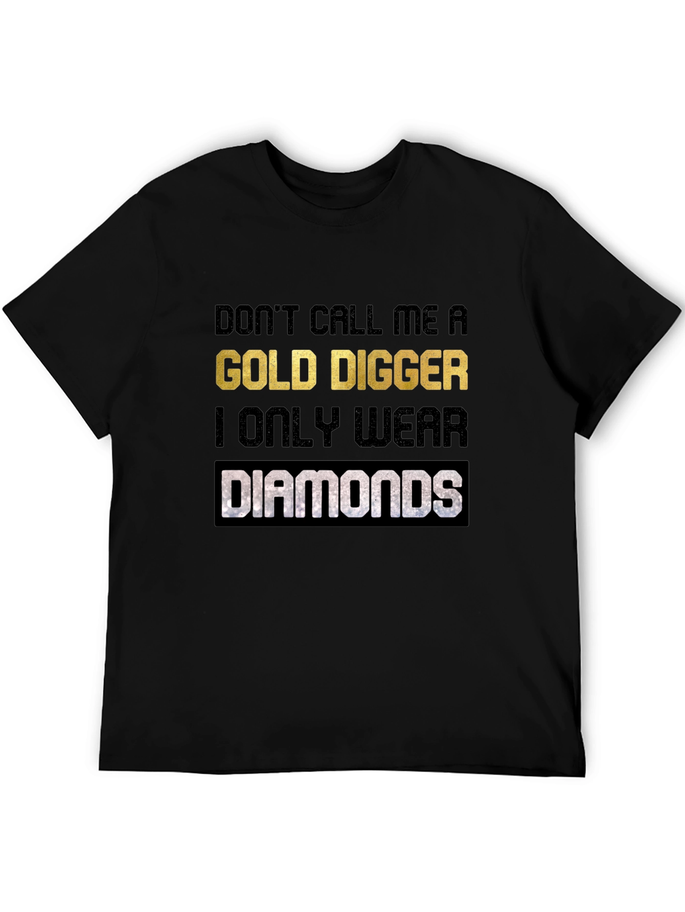 Black Gold Digger Diamonds Graphic Tee - Black Cotton view 5