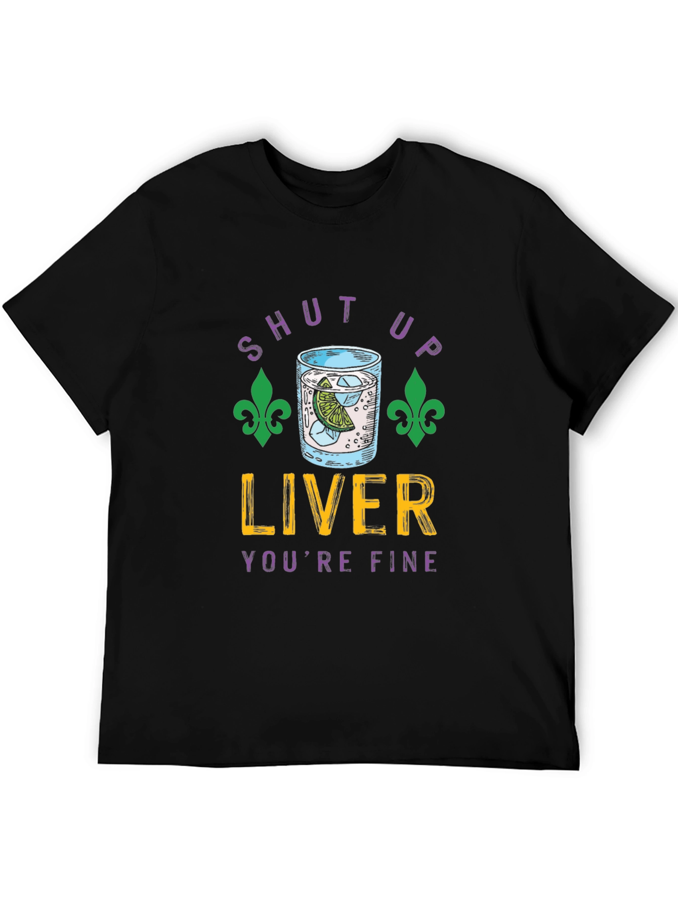 Black Shut Up Liver Funny Party T-Shirt view 5