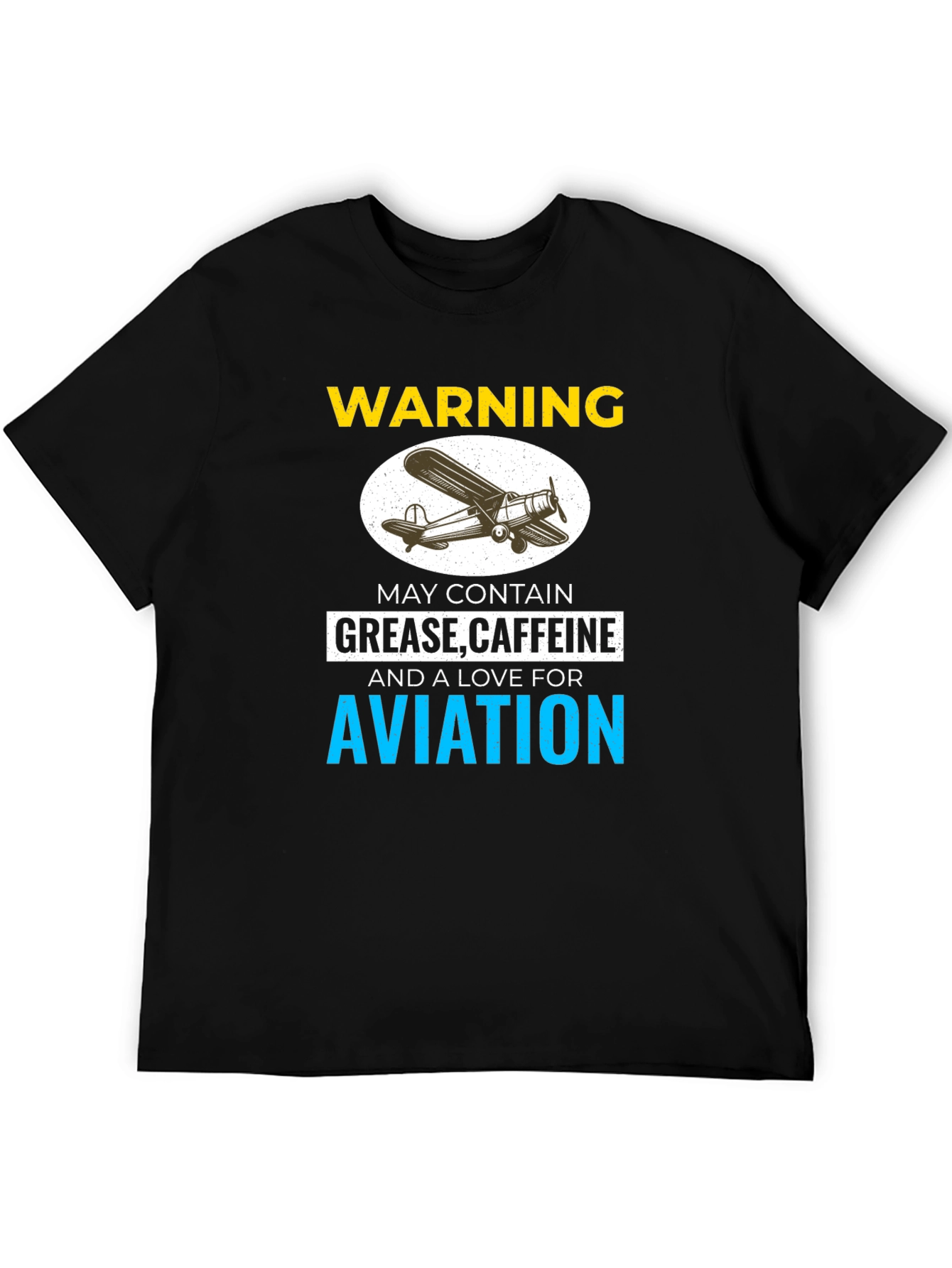 Warning Aviation T-Shirt - Grease, Caffeine & Love! - 5