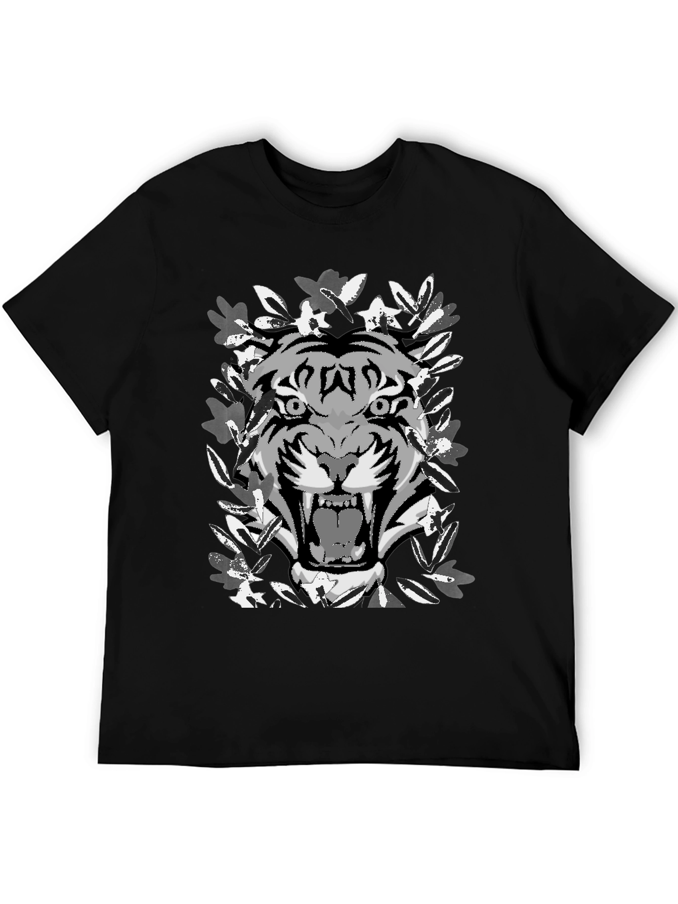 Black Tiger Graphic Black T-Shirt view 5