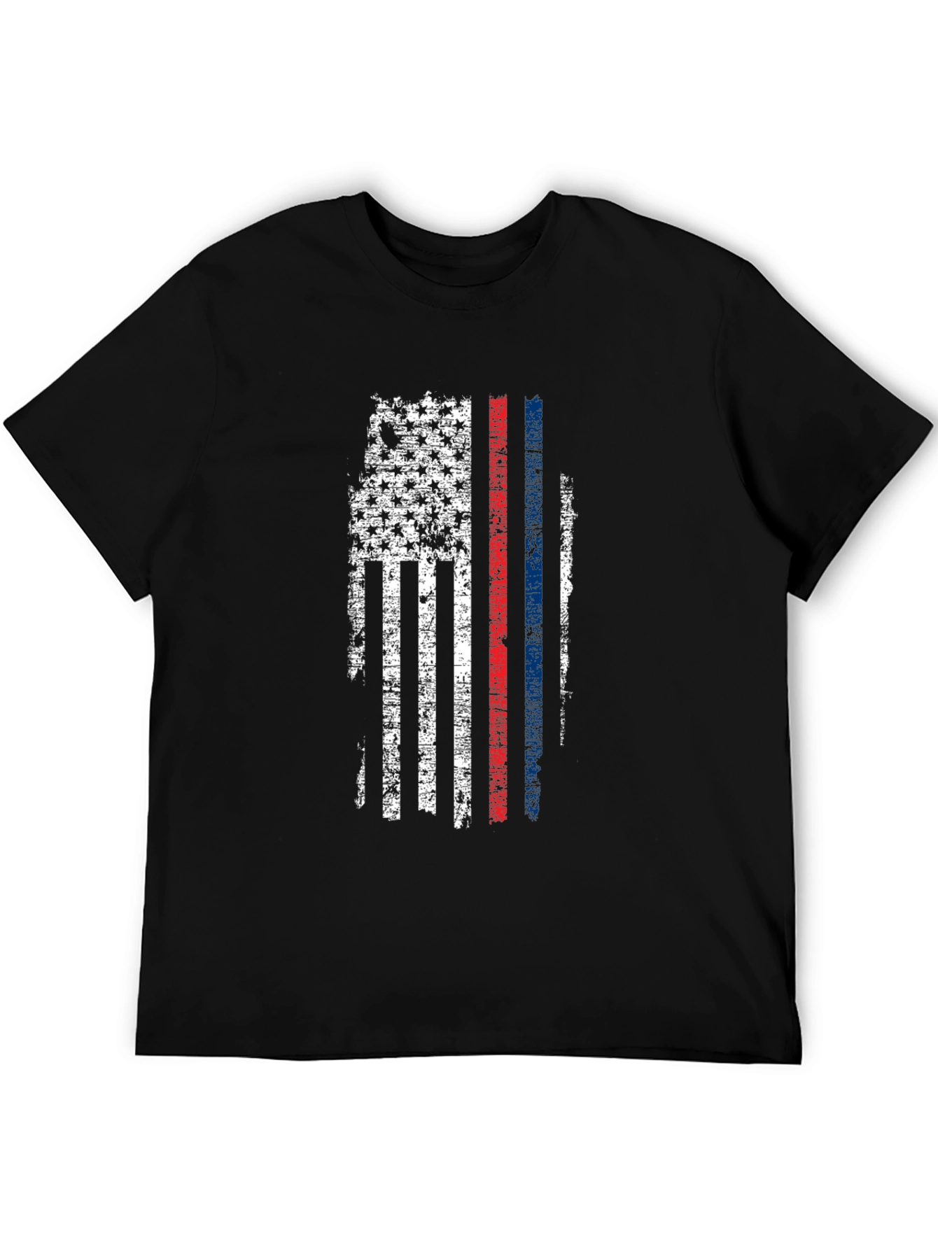Distressed American Flag Thin Line T-Shirt - 5
