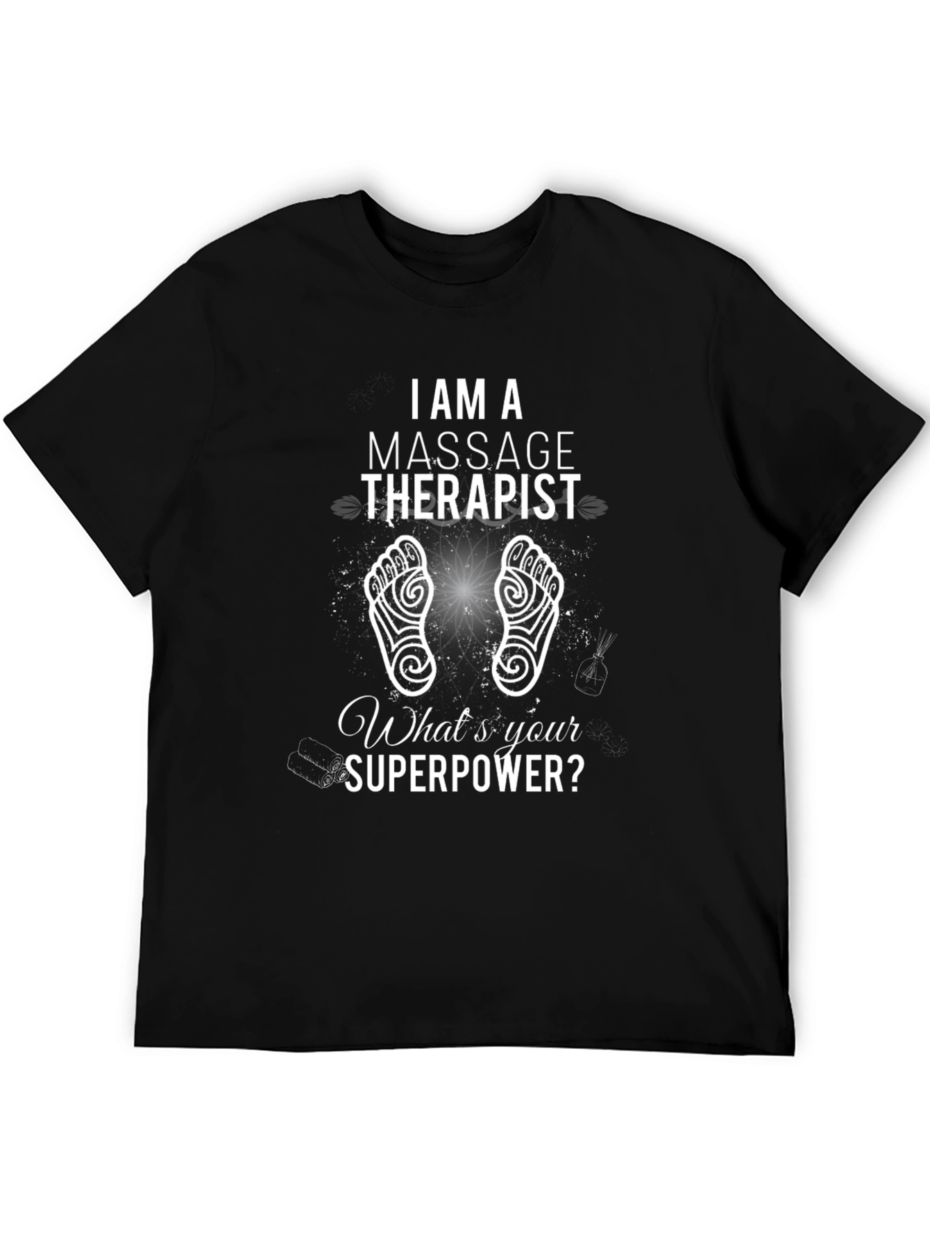 Black Massage Therapist Superpower T-Shirt - Relax & Rejuvenate view 5