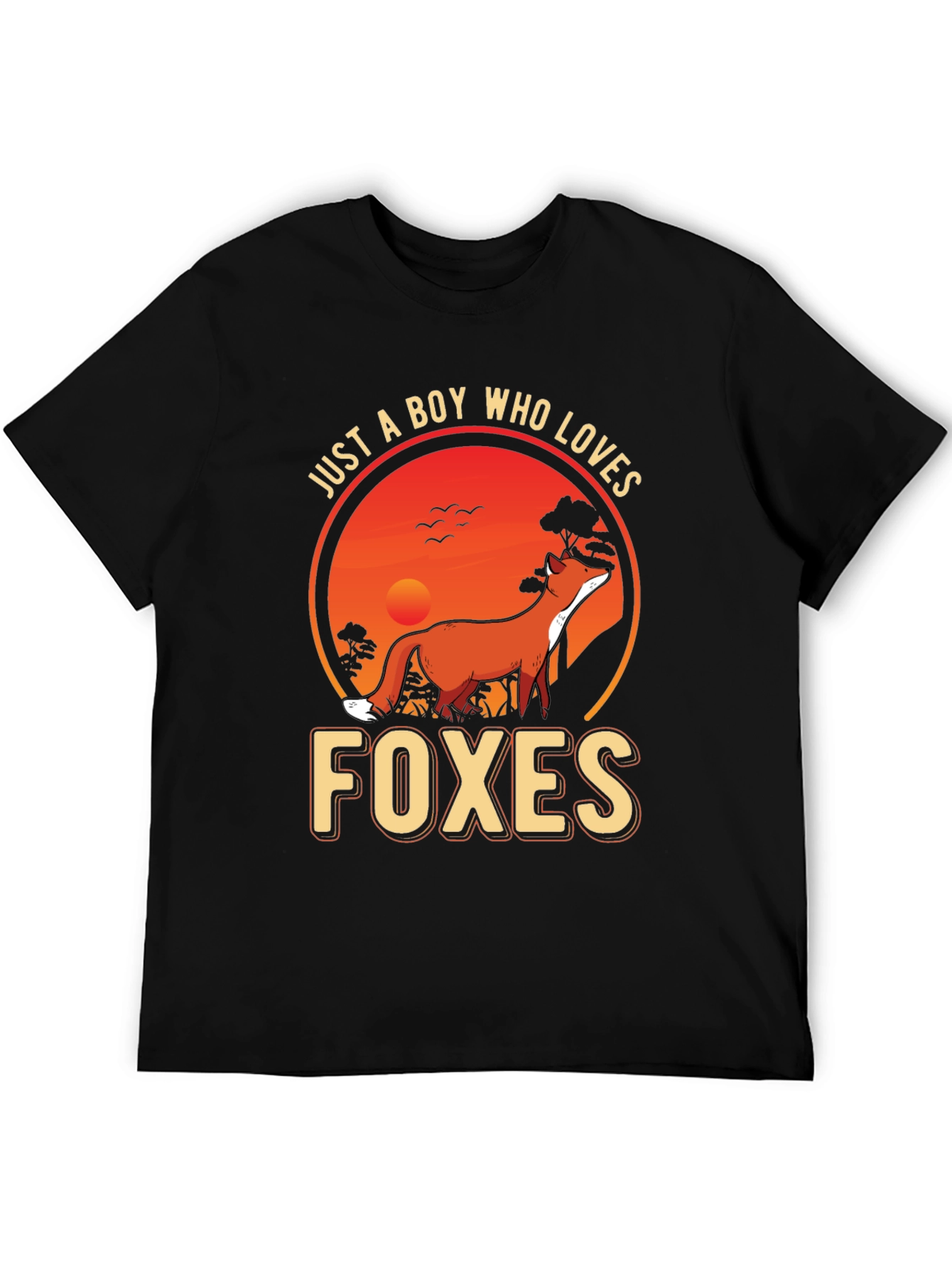 Black Boy Who Loves Foxes Graphic Tee view 5