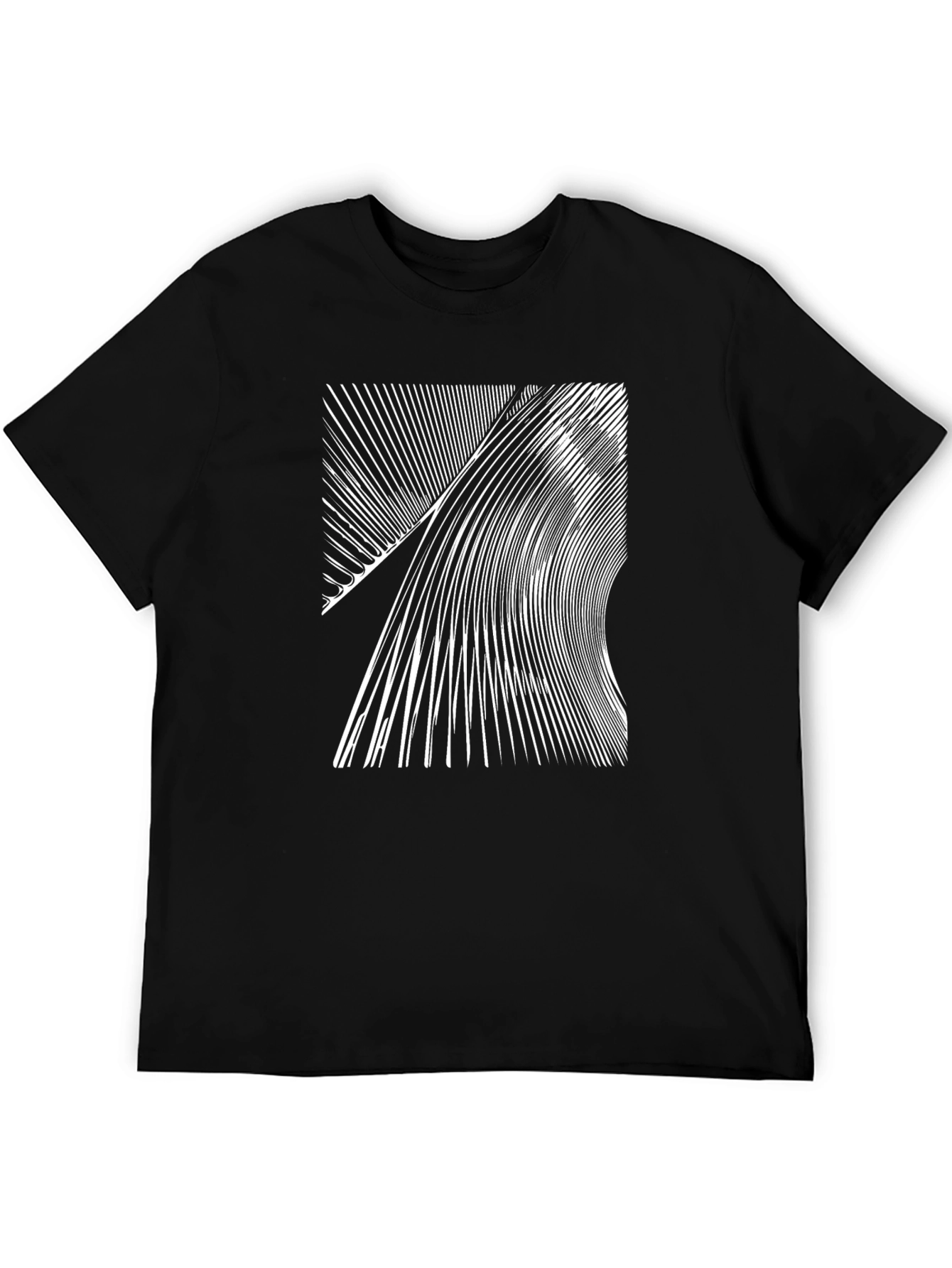 Black Abstract Graphic Print Black T-Shirt view 5