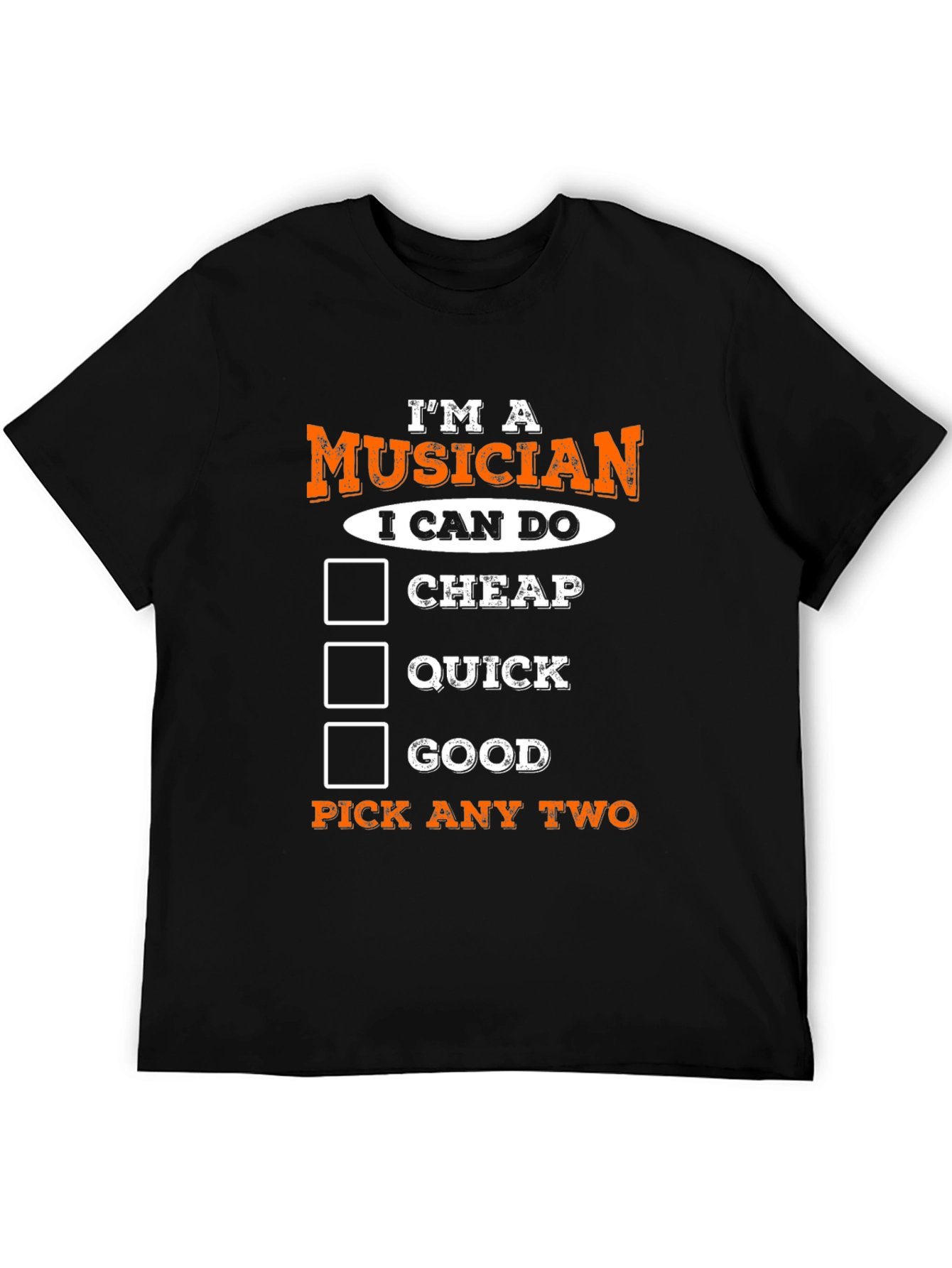 Black Musician Pick Two T-Shirt Funny Music Tee view 5