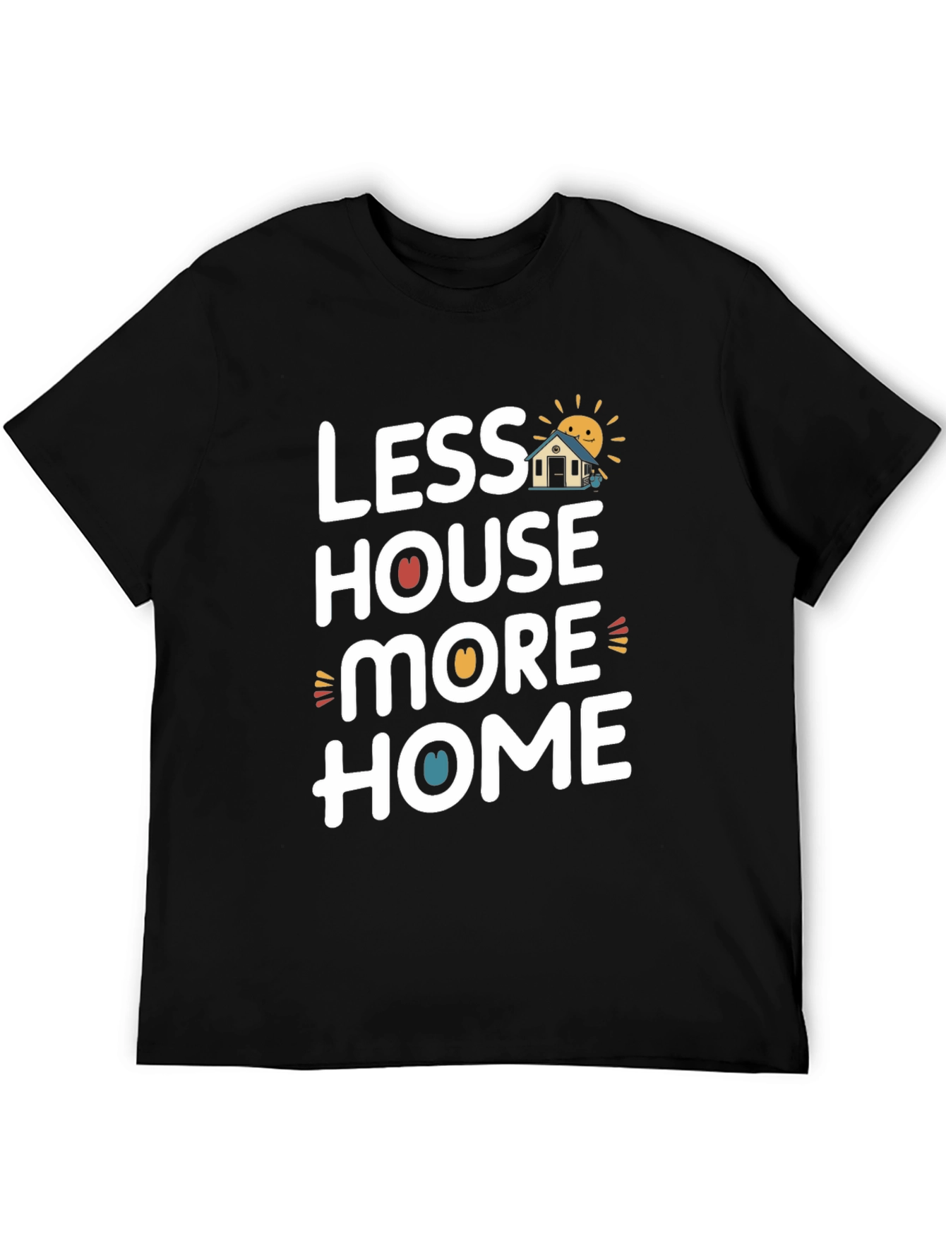 Black Less House More Home Graphic Tee - Black view 5