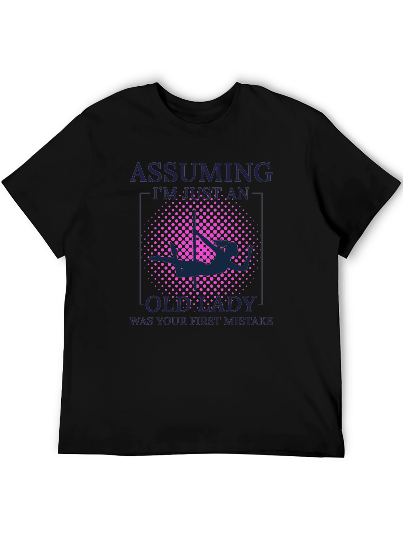 Black Assuming Old Lady Graphic T-Shirt - Pole Dancing view 5
