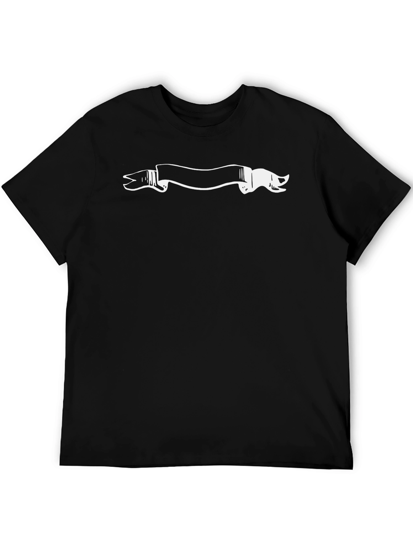 Black Black T-Shirt with Graphic Banner Design view 5