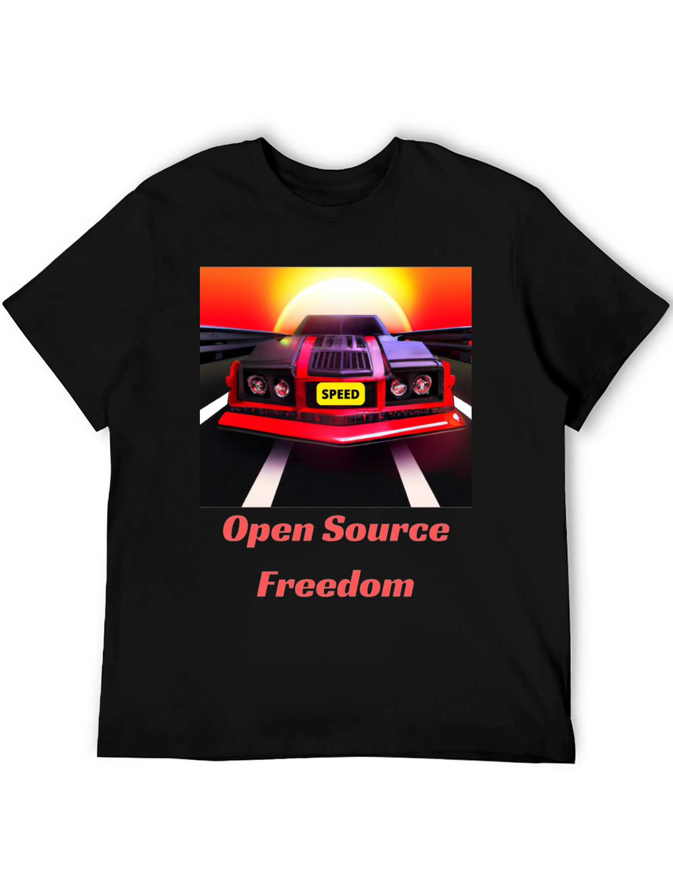 Black Open Source Freedom Graphic Tee view 5