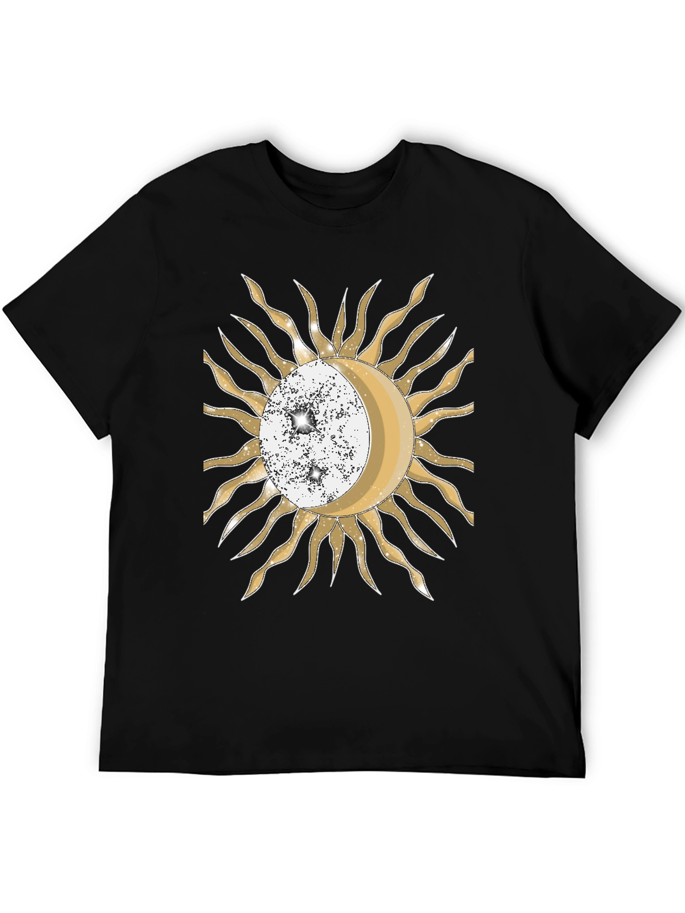 Black Celestial Sun & Moon Graphic T-Shirt view 5