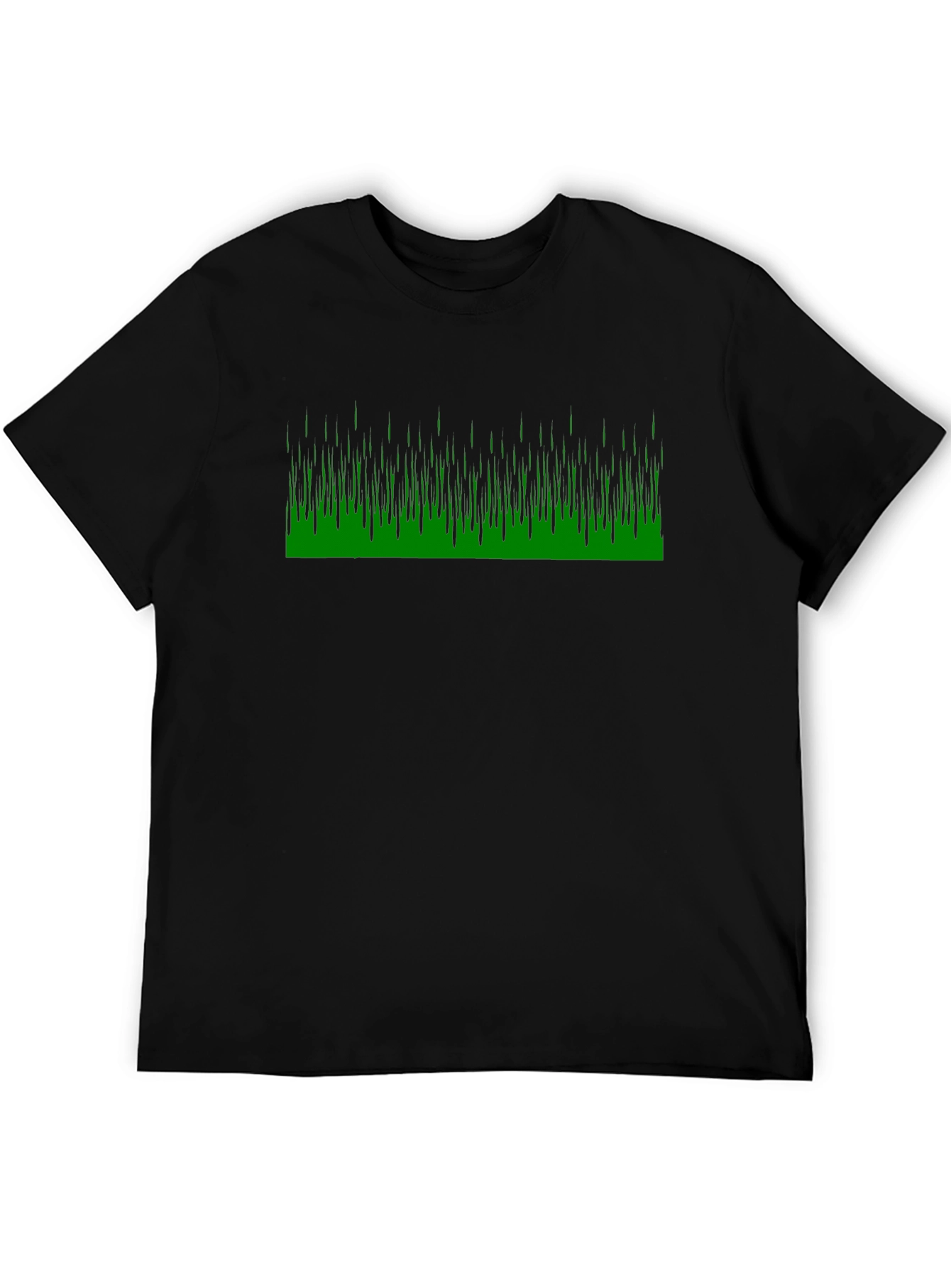 Black Black Tee with Green Matrix Style Graphic view 5