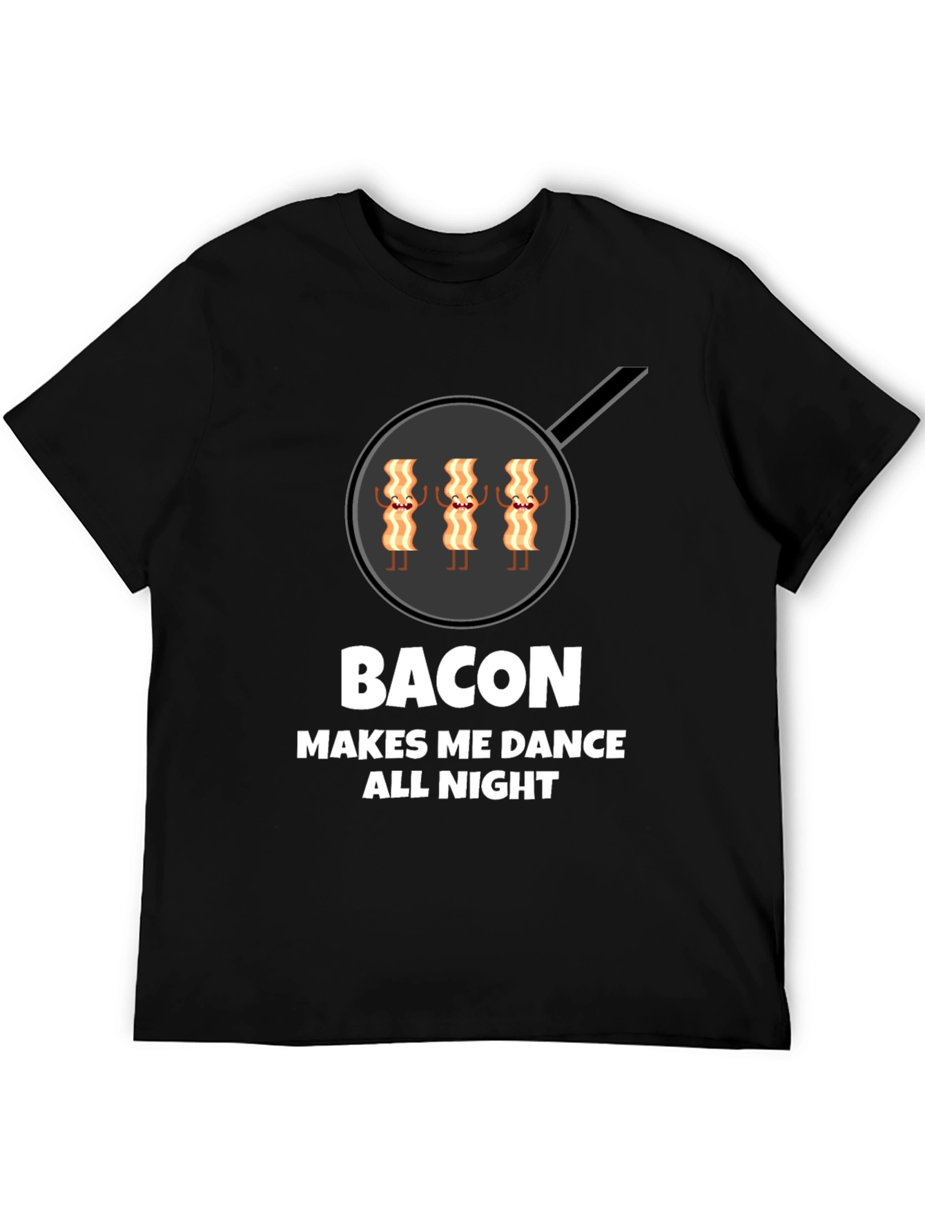 Black Bacon Makes Me Dance All Night Graphic T-Shirt view 5