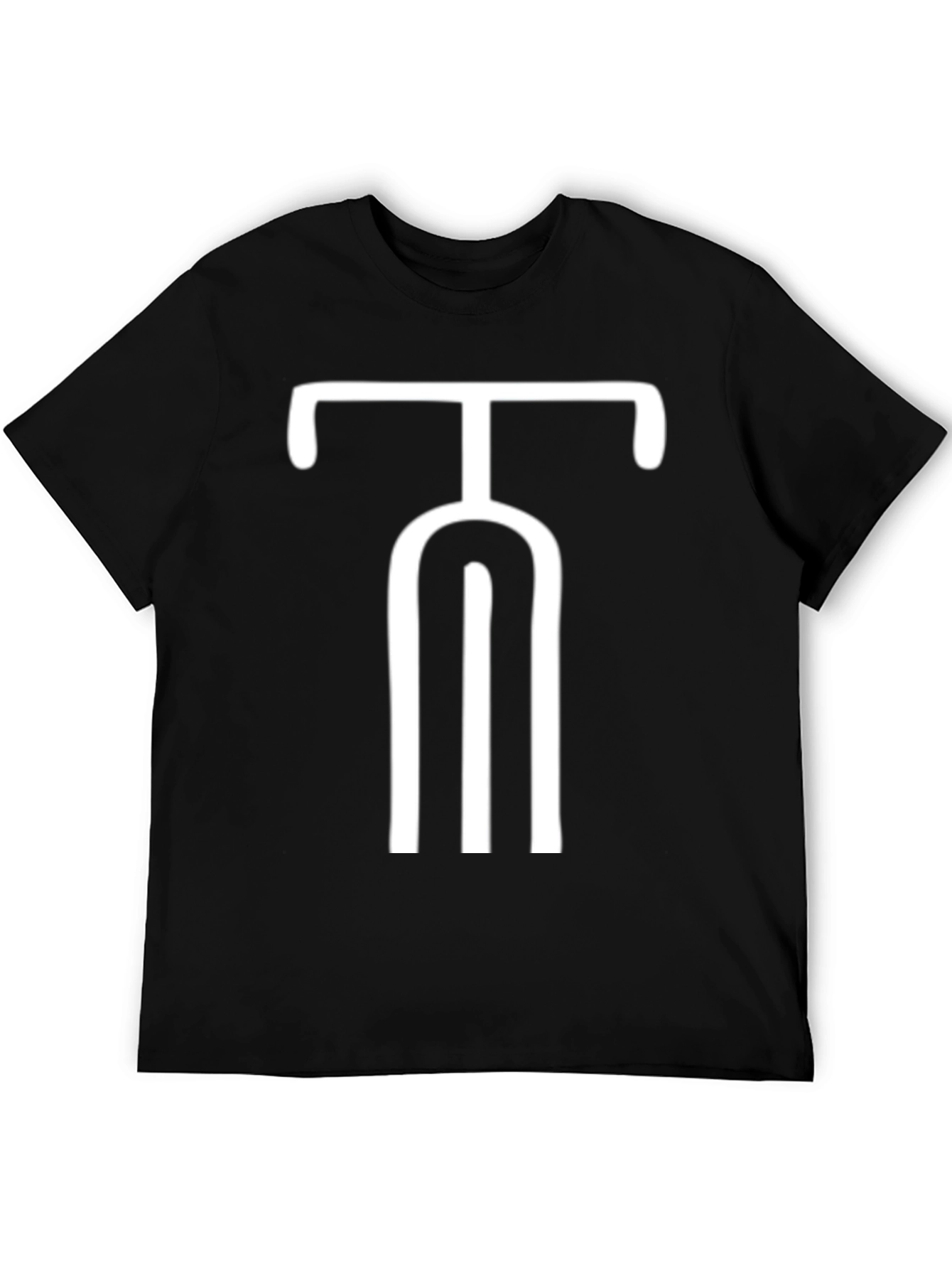 Black Modern Minimalist T-Shirt with Geometric Design - Black view 5