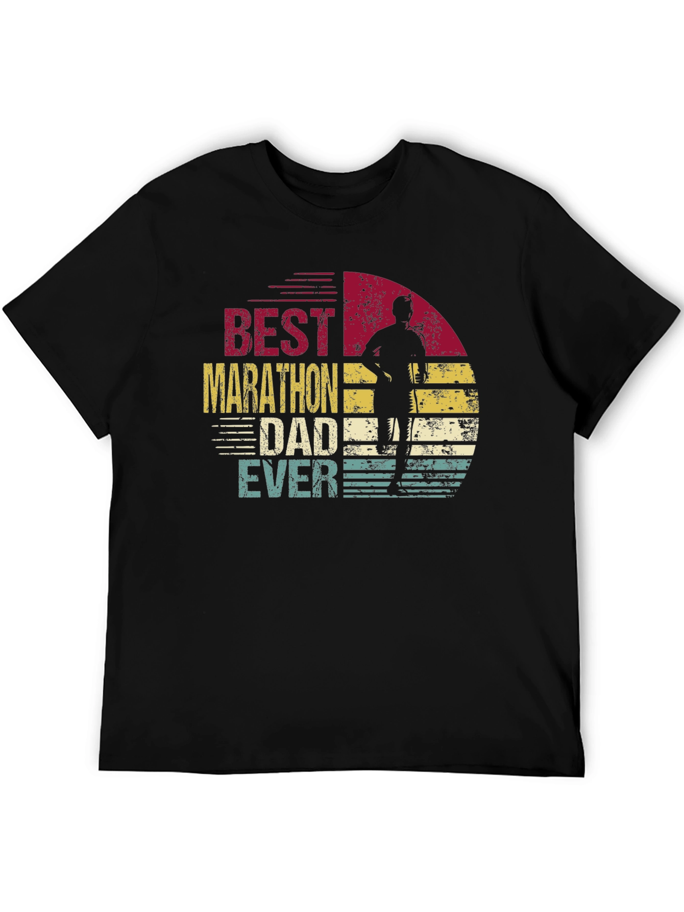 Black Best Marathon Dad Ever T-Shirt view 5