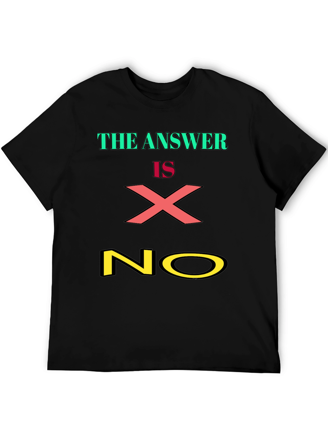Black The Answer is X NO Graphic Tee view 5