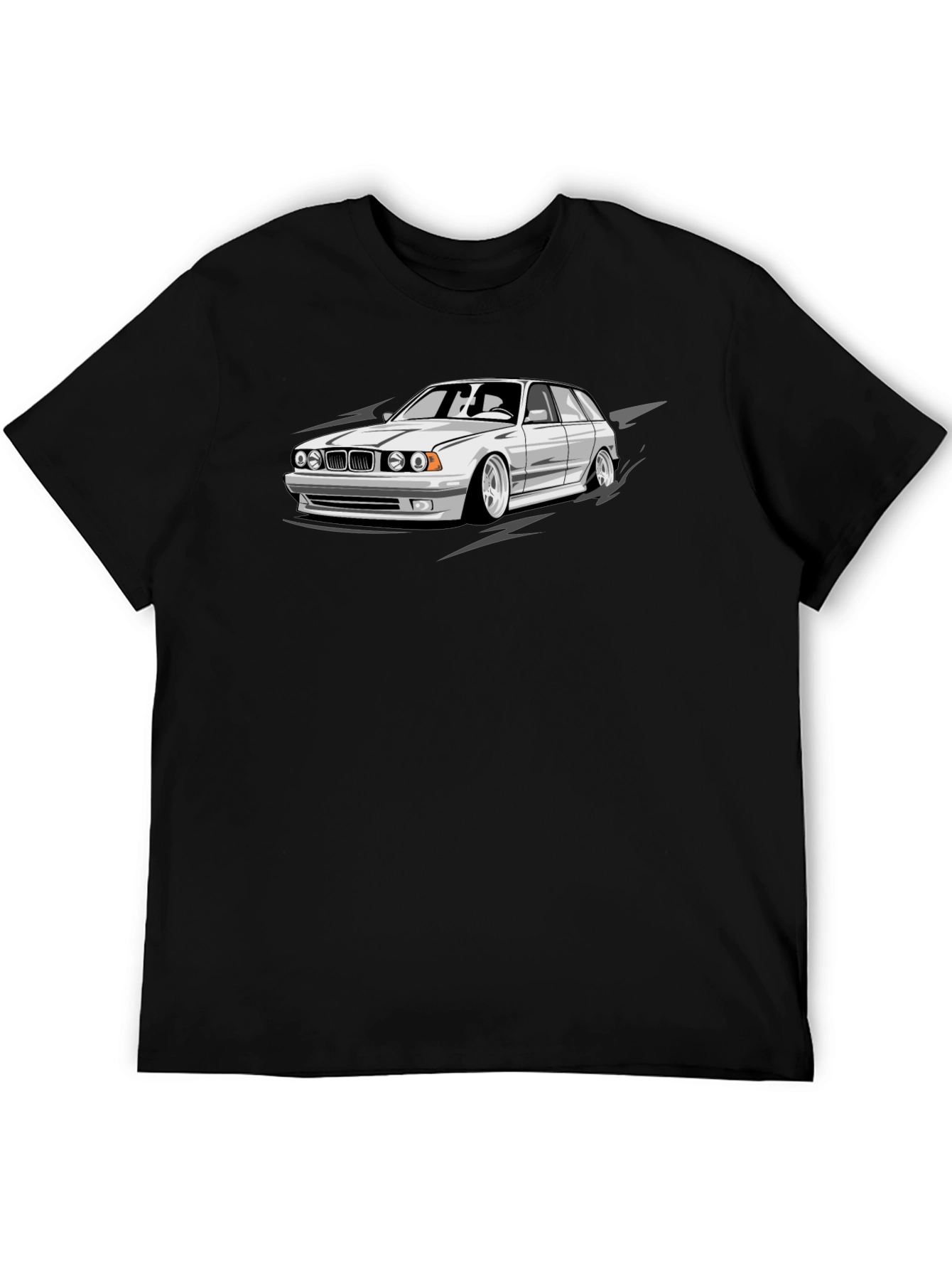 Black Cool Car Graphic Black T-Shirt view 5