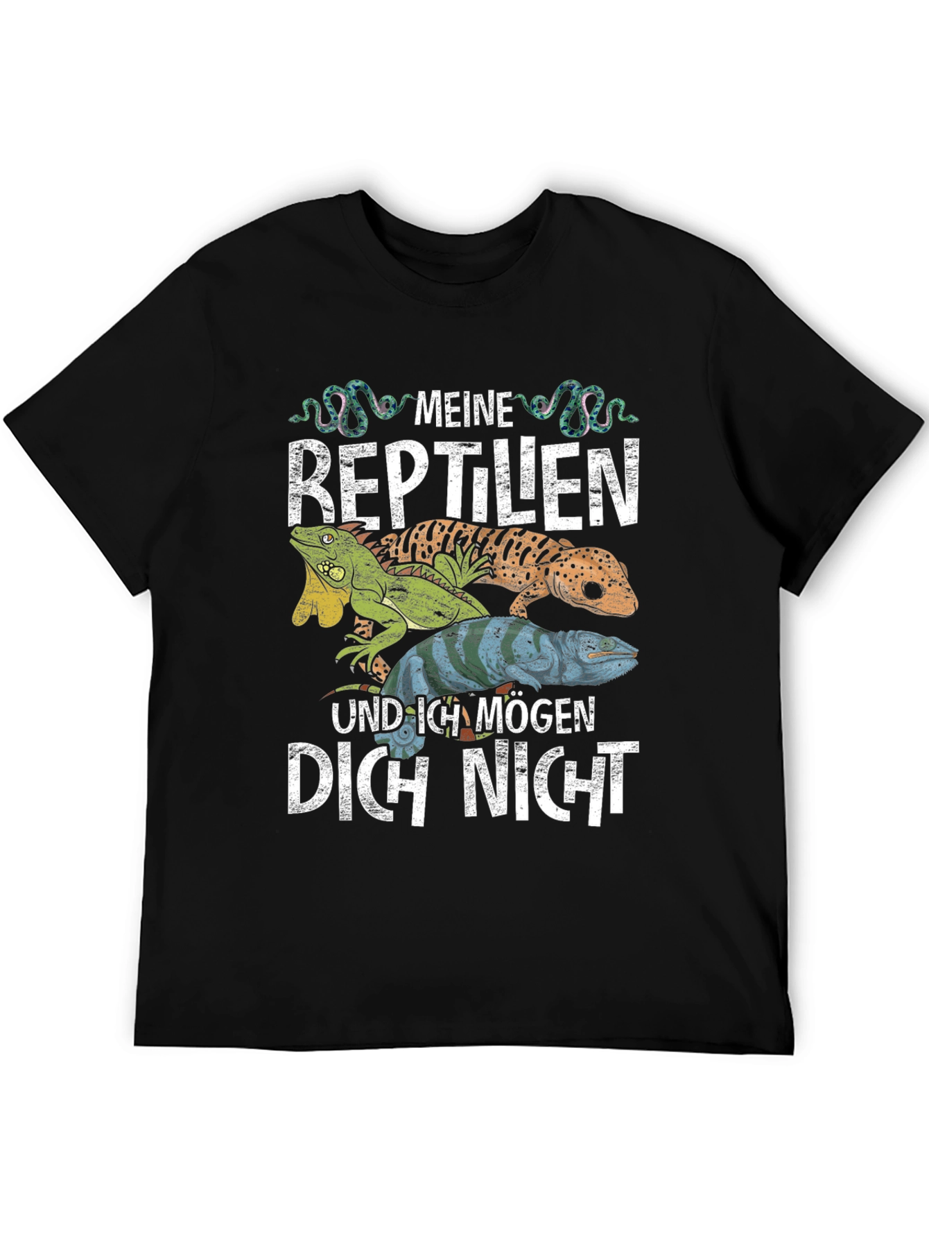 Black Reptile Lover Graphic Tee - Meine Reptilien T-Shirt view 5