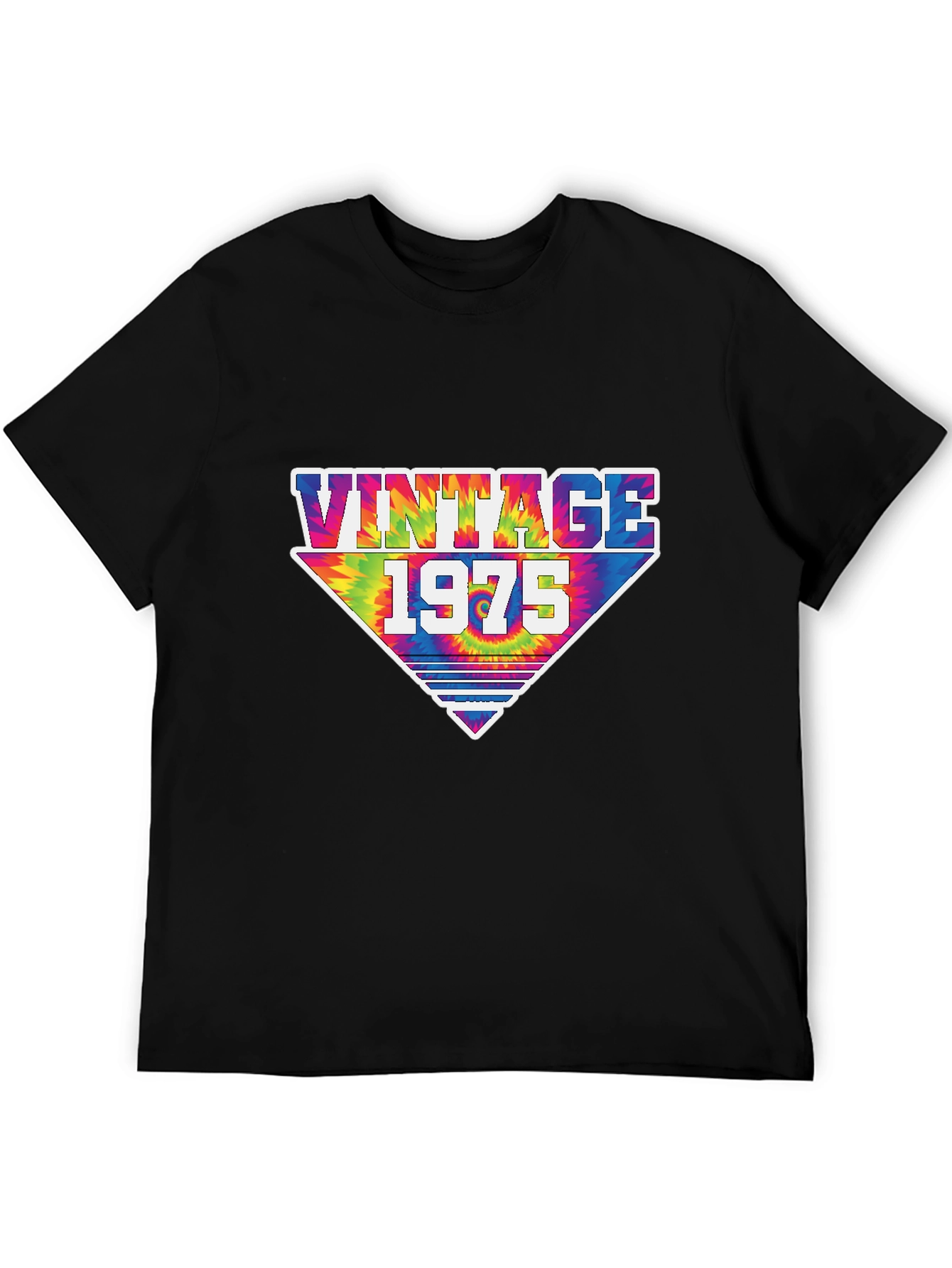 Black Vintage 1975 Tie Dye Graphic T-Shirt view 5