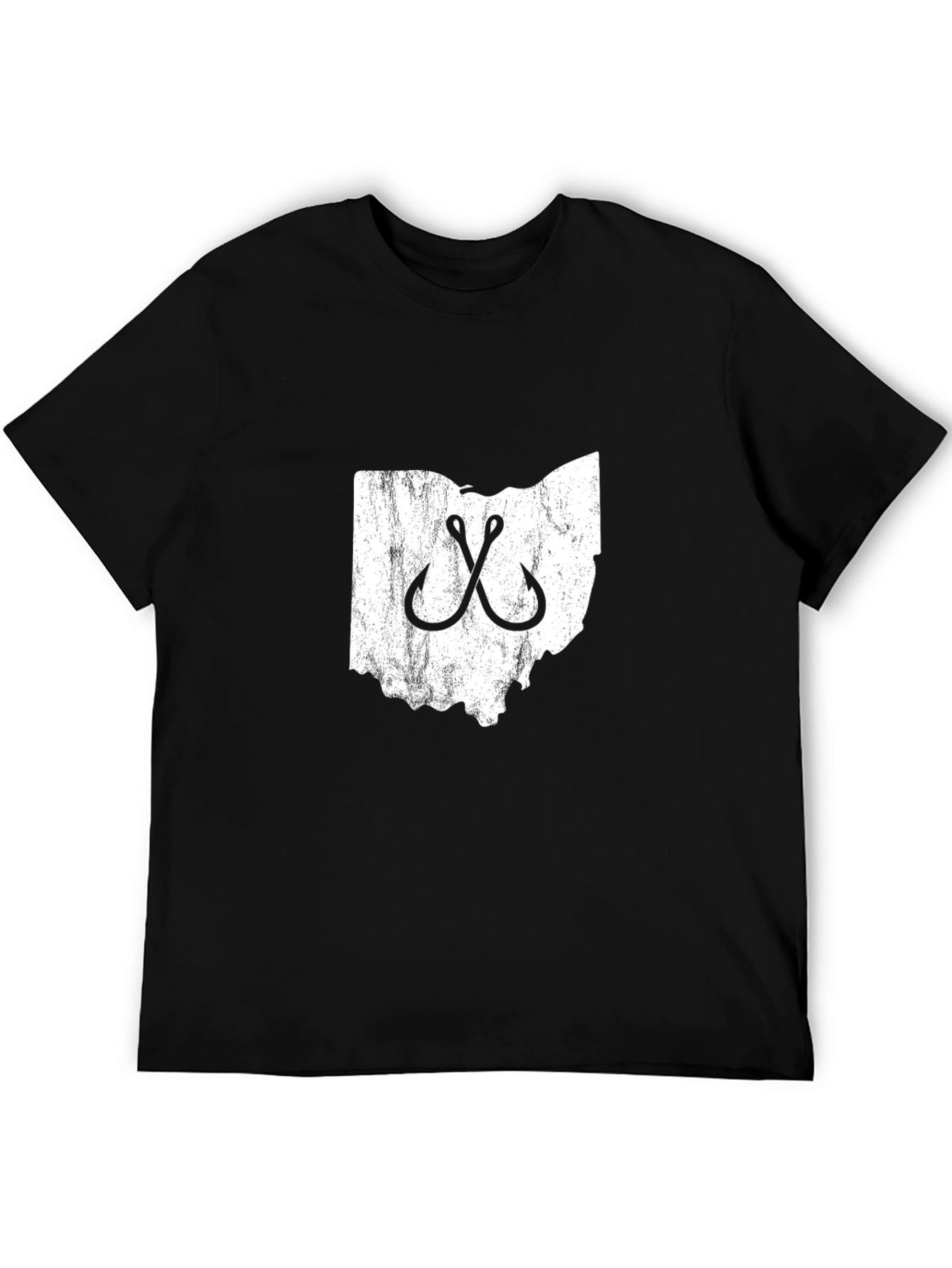 Black Ohio Fishing Hook T-Shirt - Black view 5