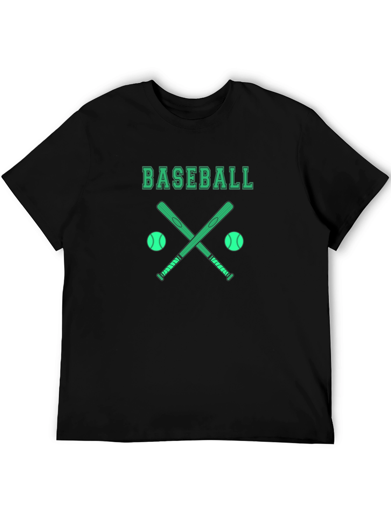 Baseball Graphic T-Shirt - Black Cotton Tee - 5