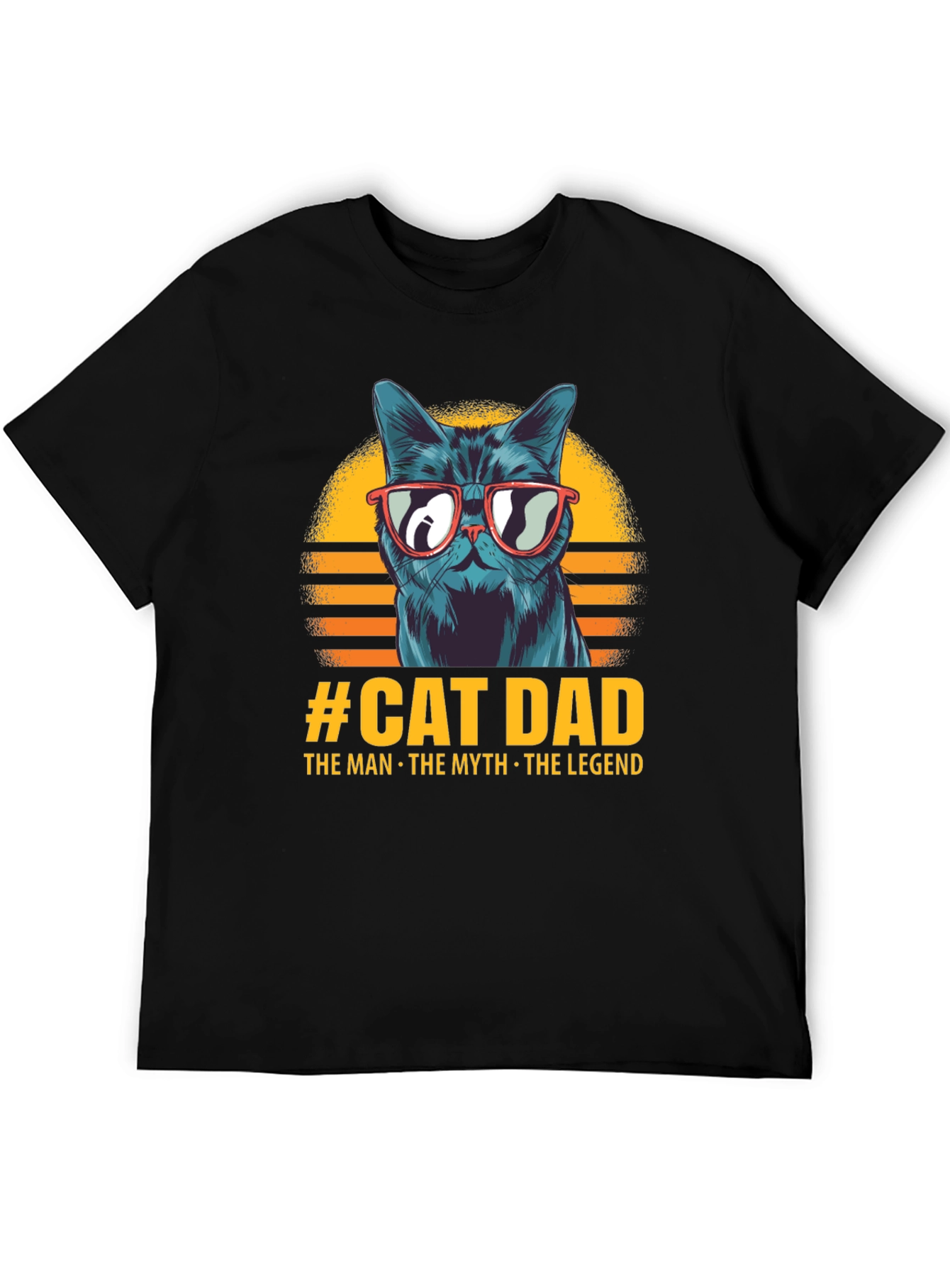Black Cat Dad T-Shirt - The Man, The Myth, The Legend view 5