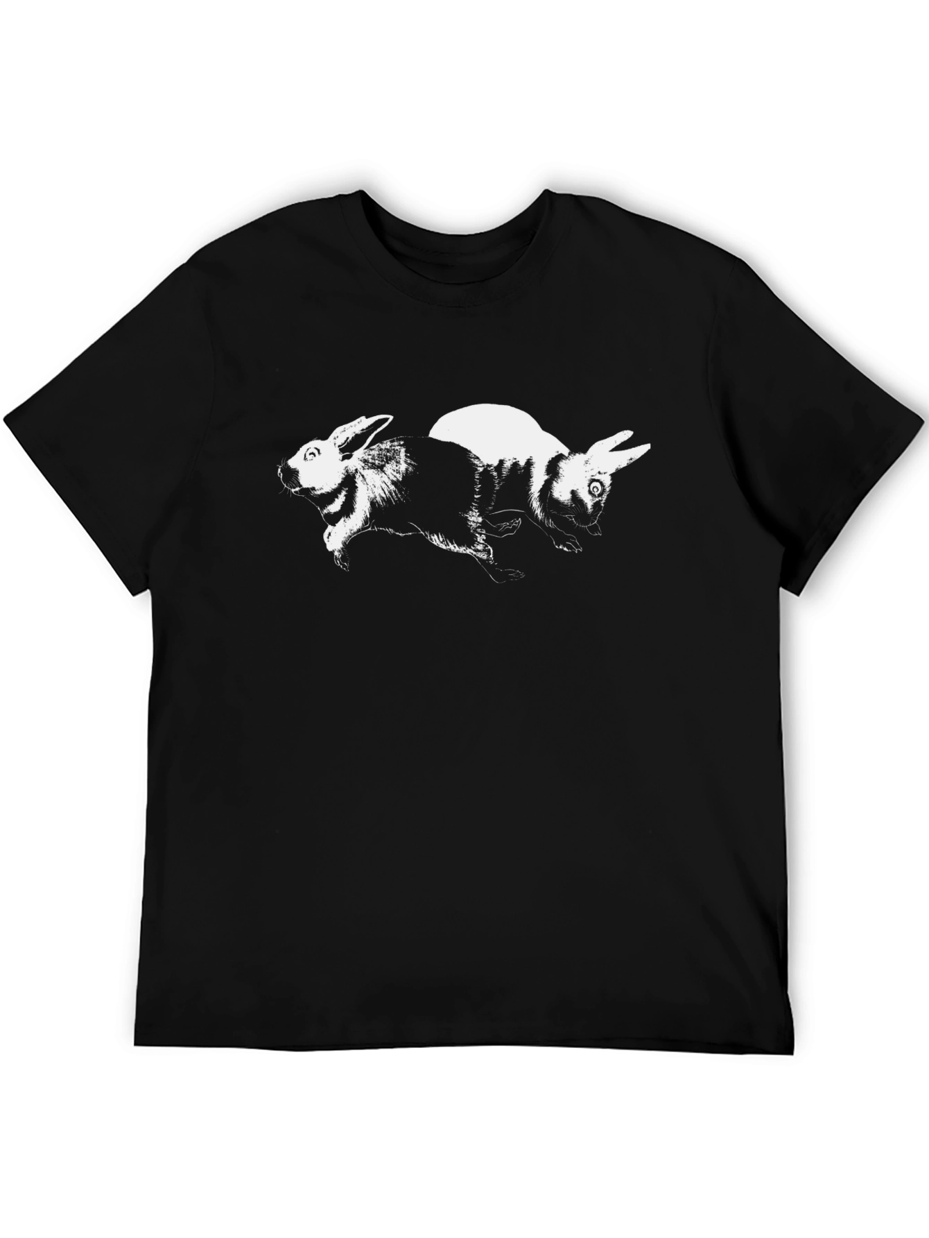 Black Rabbit Graphic Print Black T-Shirt view 5