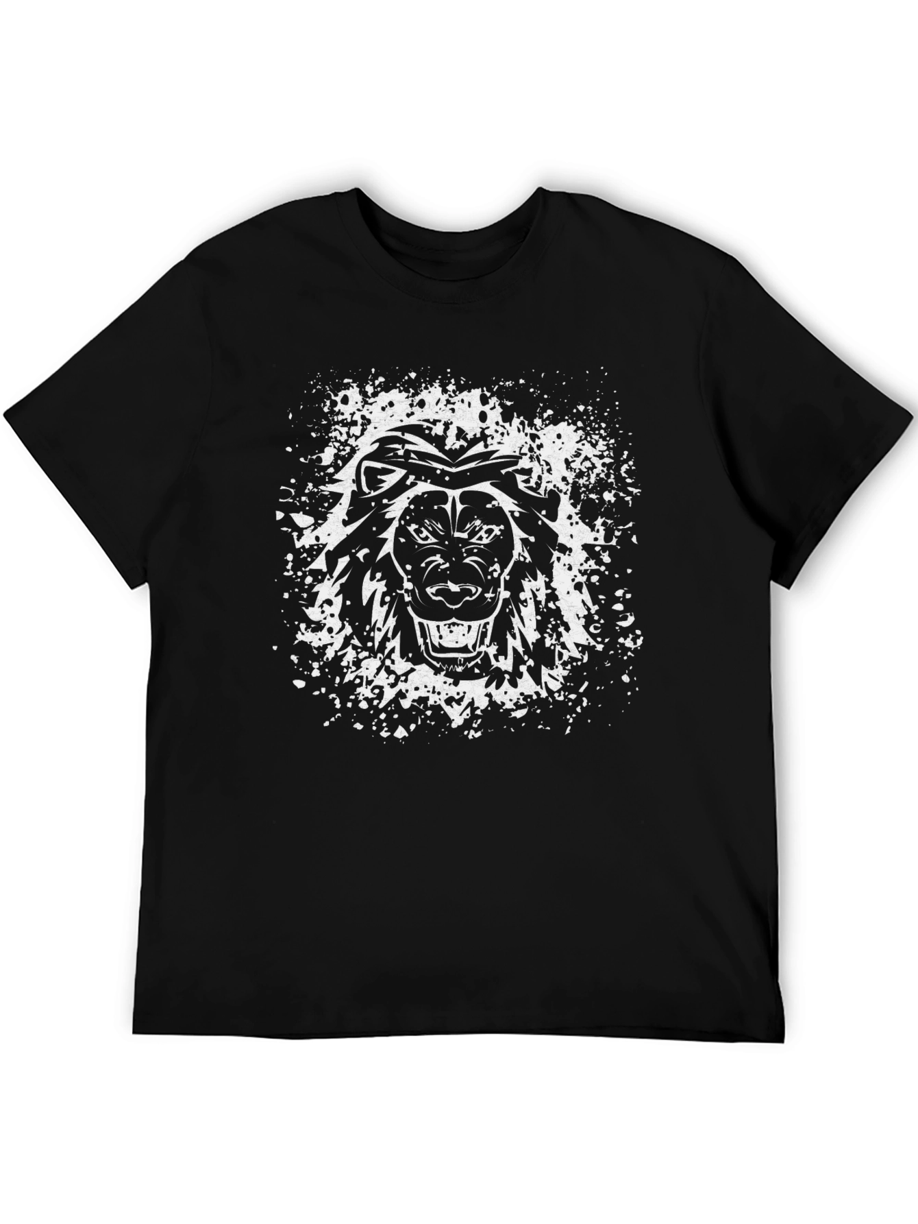 Black Lion Graphic Print T-Shirt - Bold Streetwear Style view 5